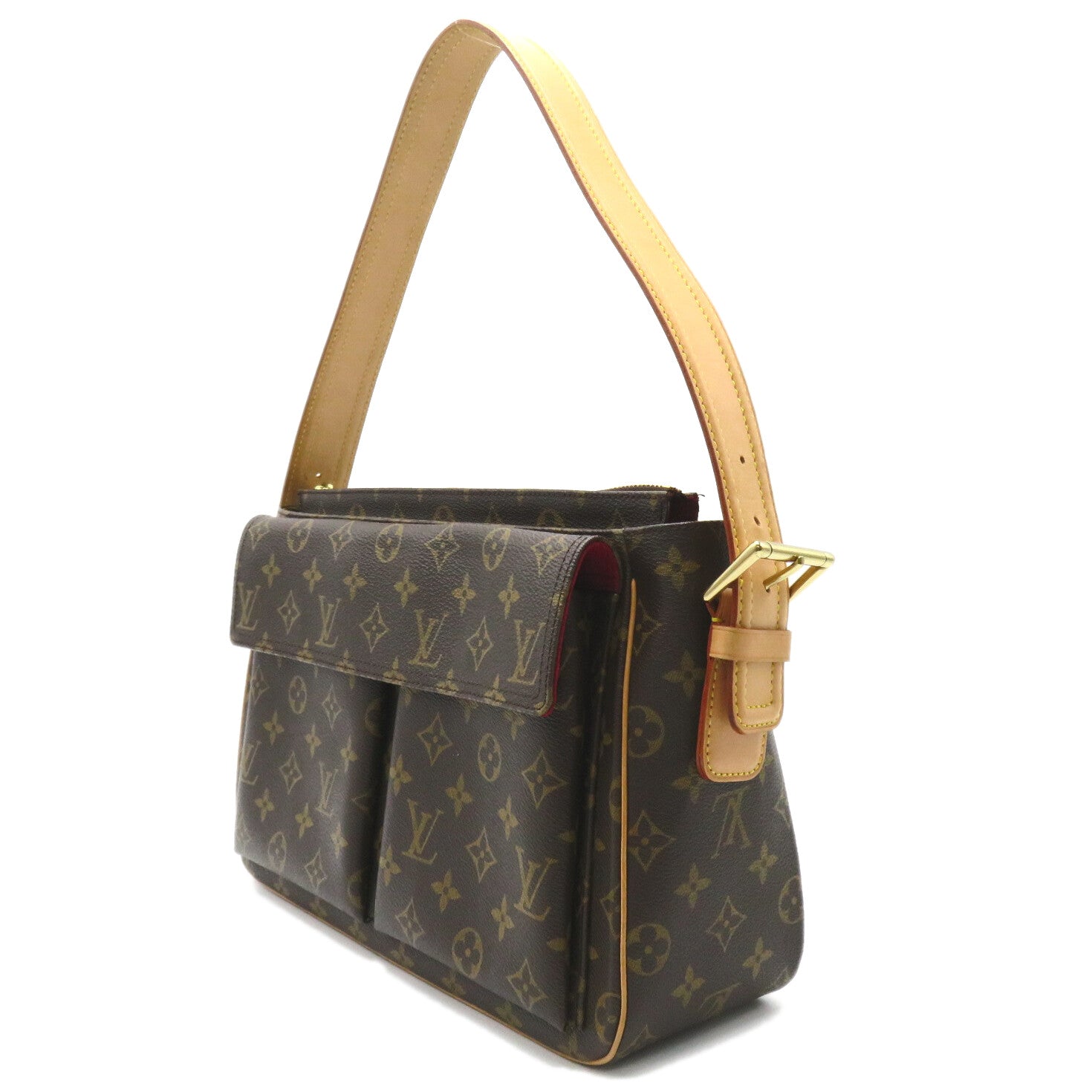 LOUIS VUITTON Monogram Viva Cite GM金扣肩背袋啡色