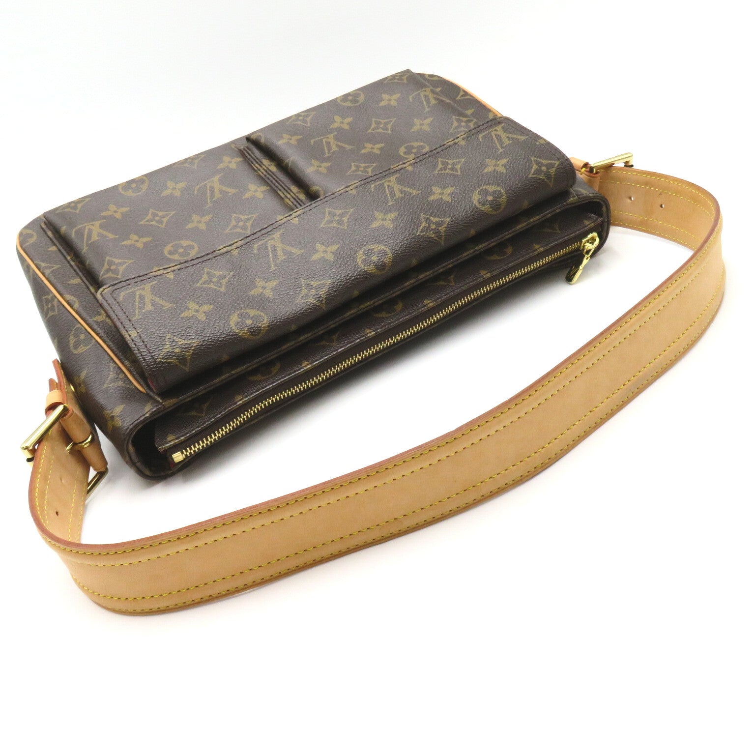 LOUIS VUITTON Monogram Viva Cite GM金扣肩背袋啡色