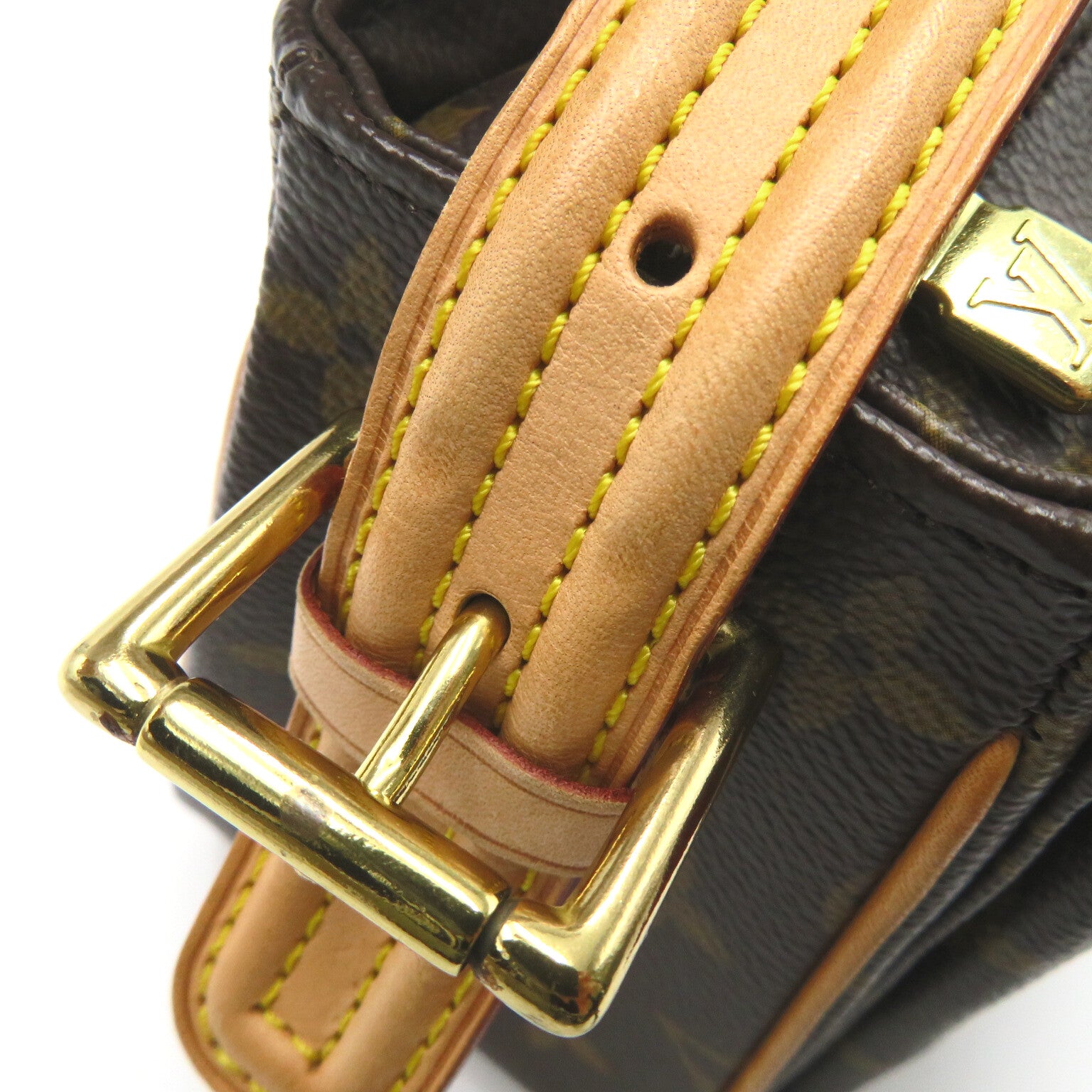 LOUIS VUITTON Monogram Viva Cite MM金扣肩背袋啡色
