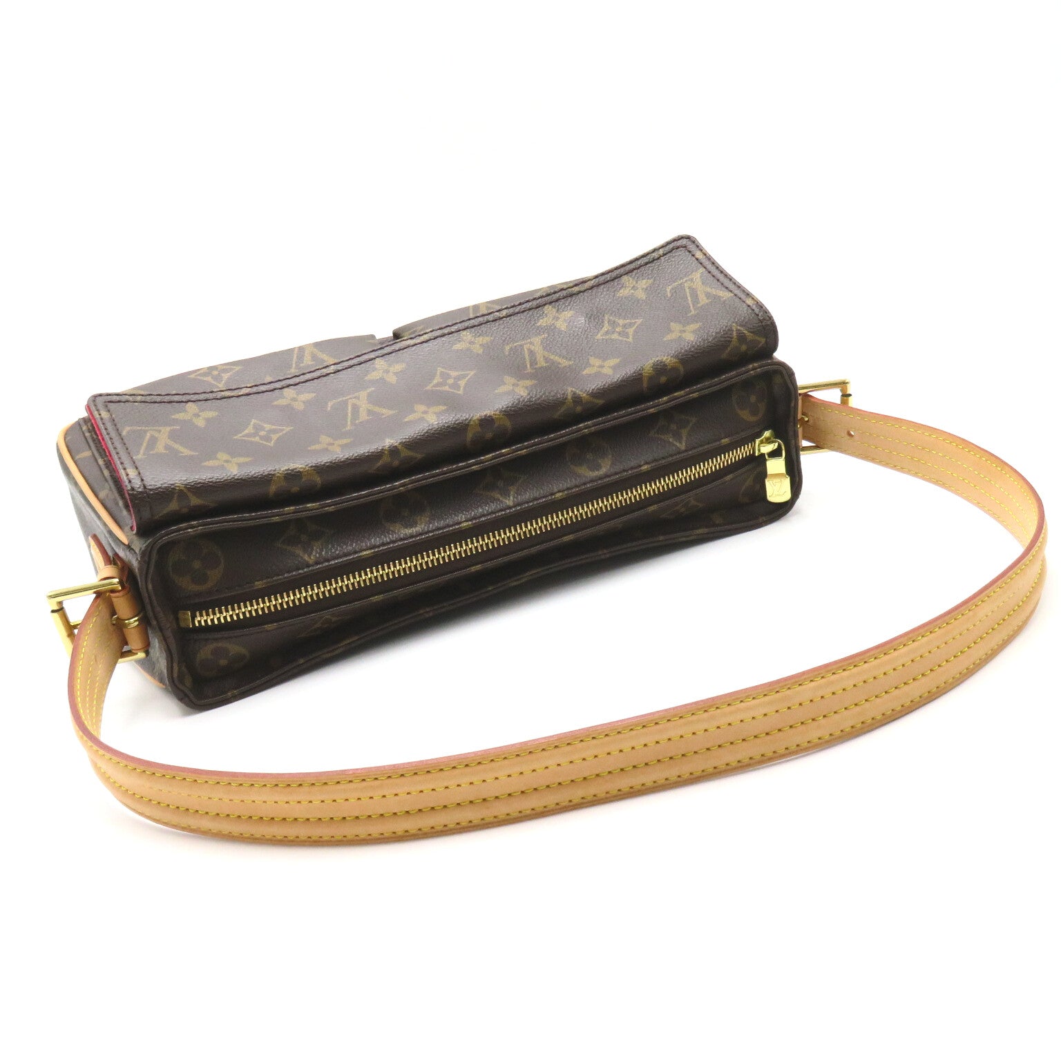 LOUIS VUITTON Monogram Viva Cite MM金扣肩背袋啡色