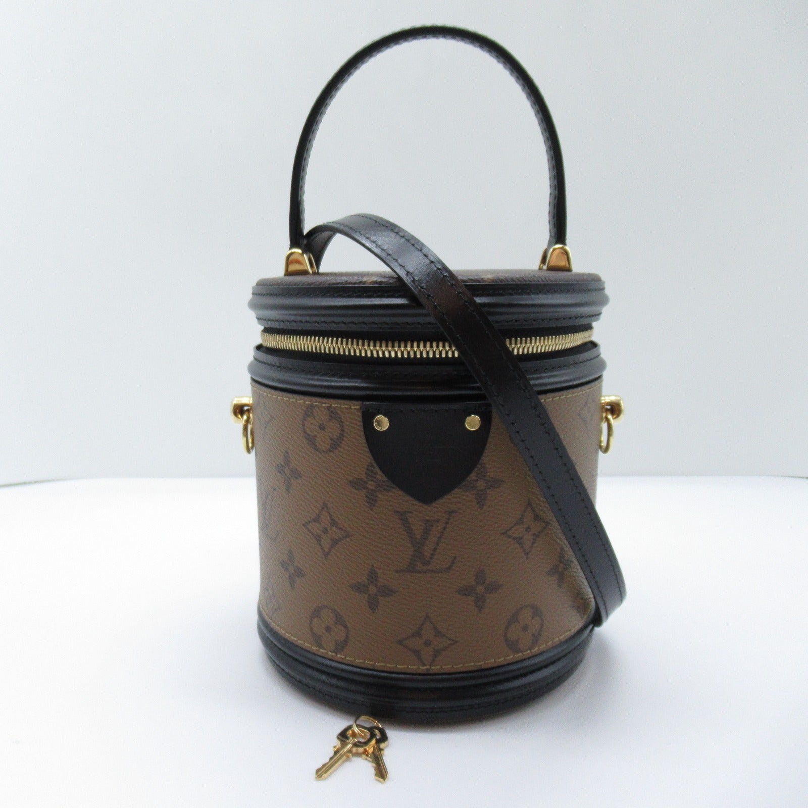 LOUIS VUITTON Monogram Reverse Cannes金扣手挽肩背兩用袋啡色