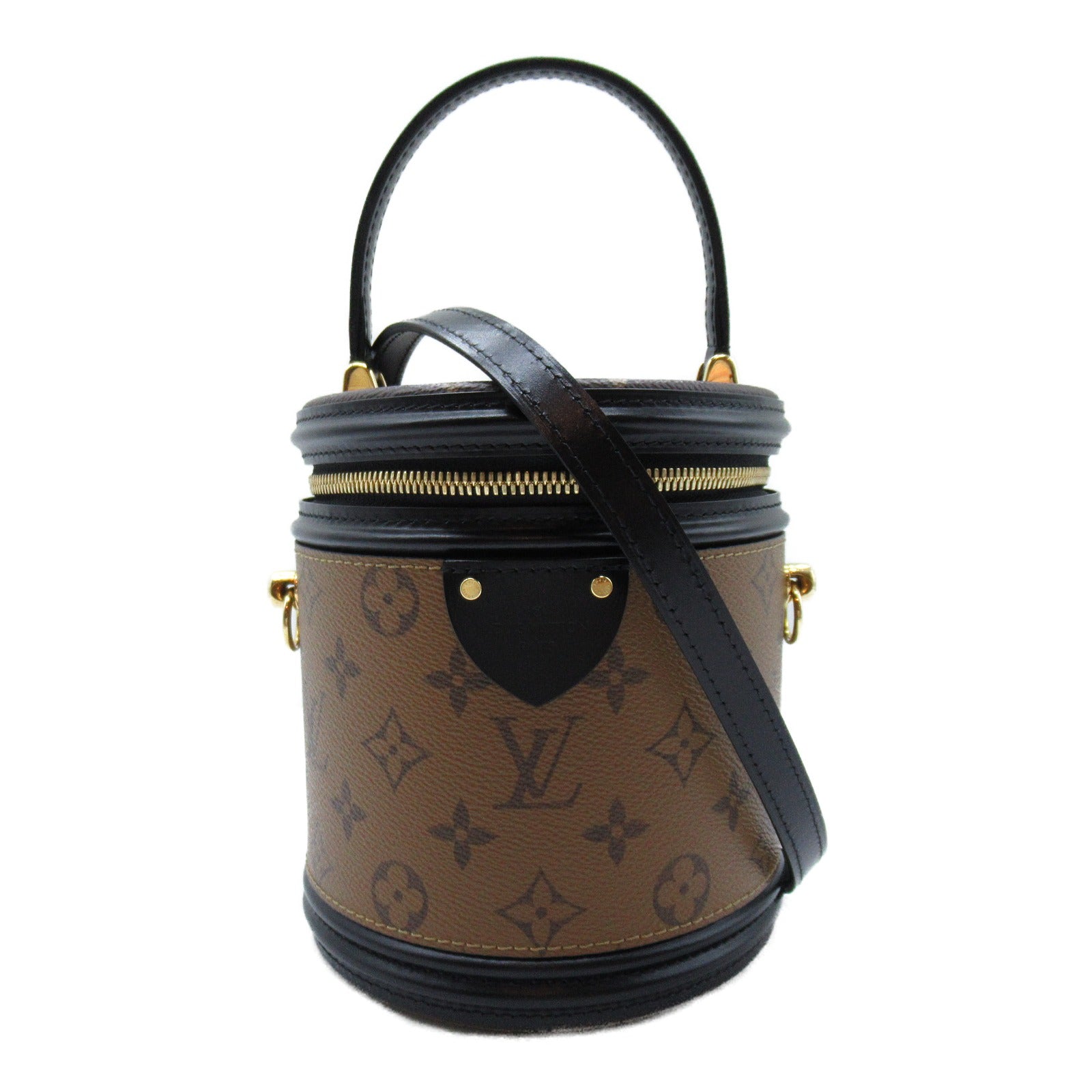 LOUIS VUITTON Monogram Reverse Cannes金扣手挽肩背兩用袋啡色