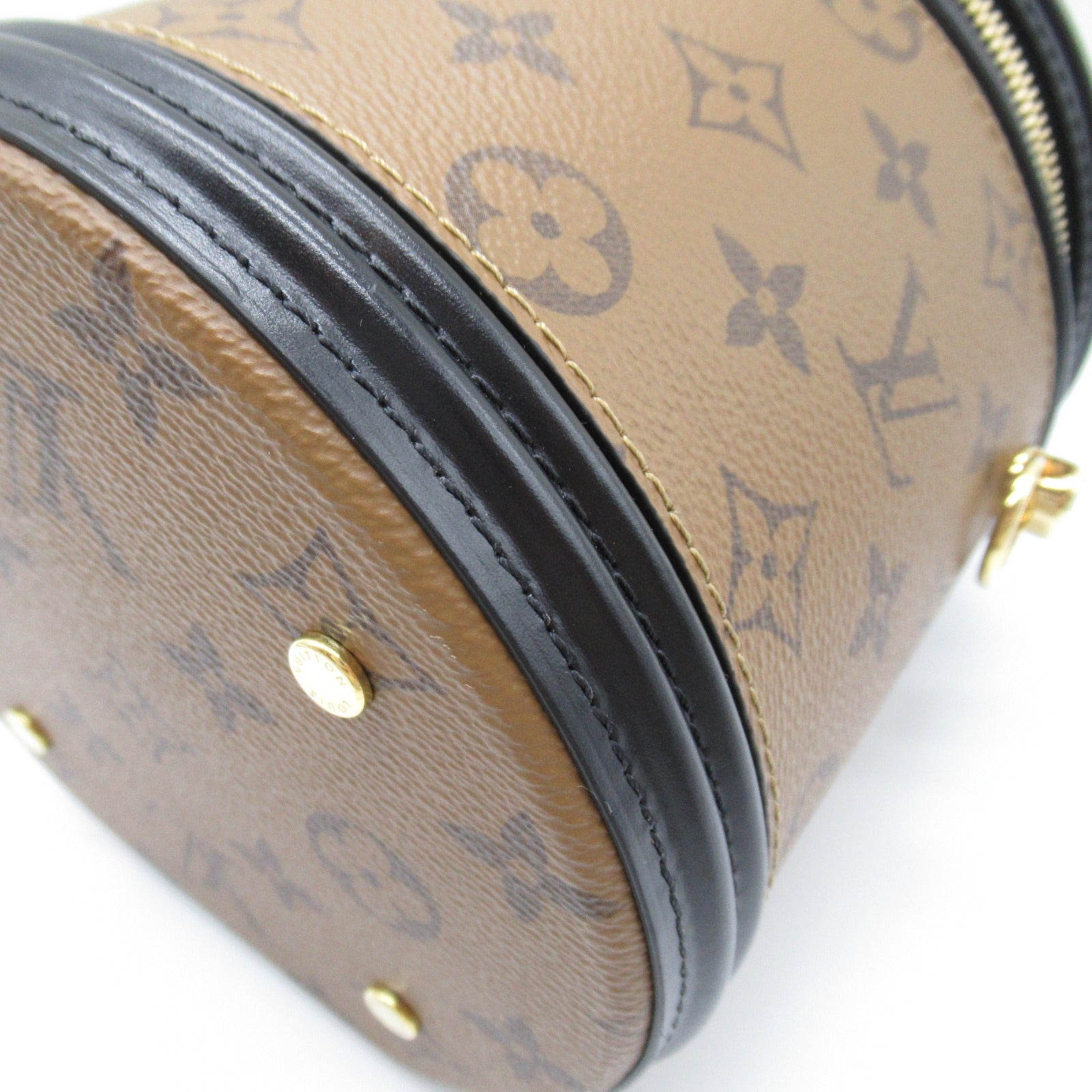 LOUIS VUITTON Monogram Reverse Cannes金扣手挽肩背兩用袋啡色