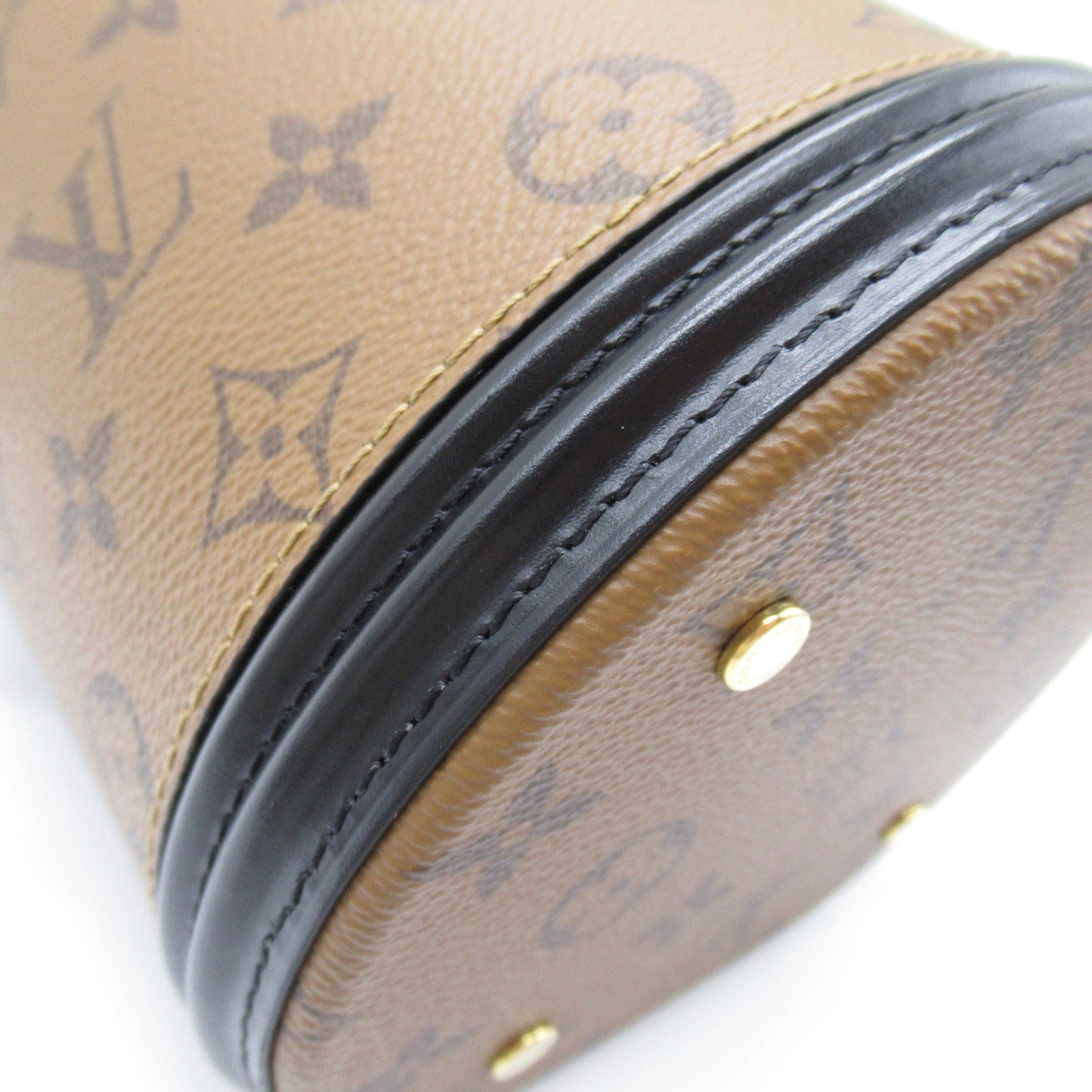 LOUIS VUITTON Monogram Reverse Cannes金扣手挽肩背兩用袋啡色