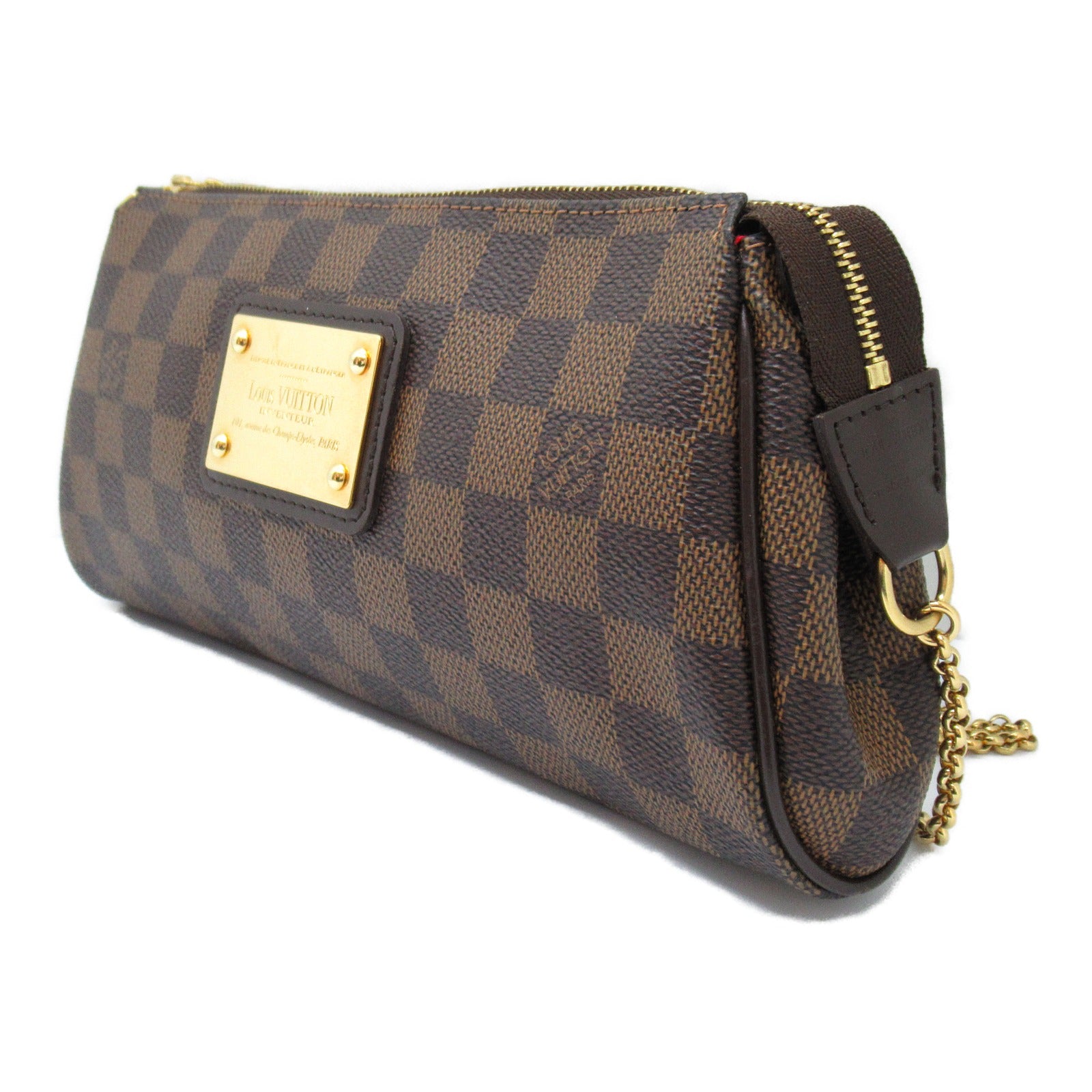 LOUIS VUITTON Damier Eva金扣手挽肩背兩用袋啡色