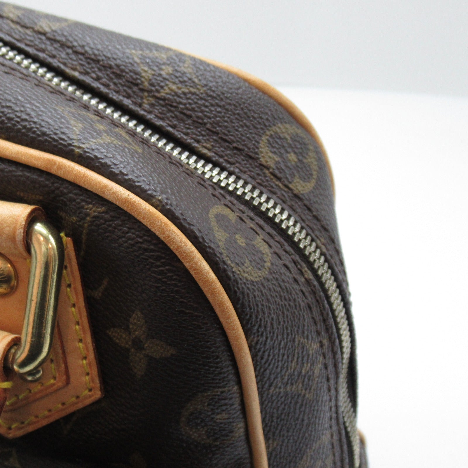 LOUIS VUITTON Monogram Manhattan PM金扣手挽袋啡色