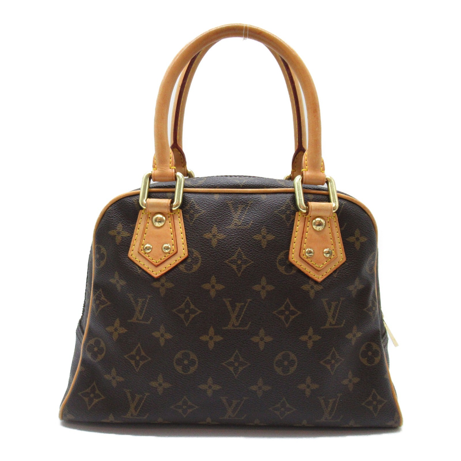 LOUIS VUITTON Monogram Manhattan PM金扣手挽袋啡色