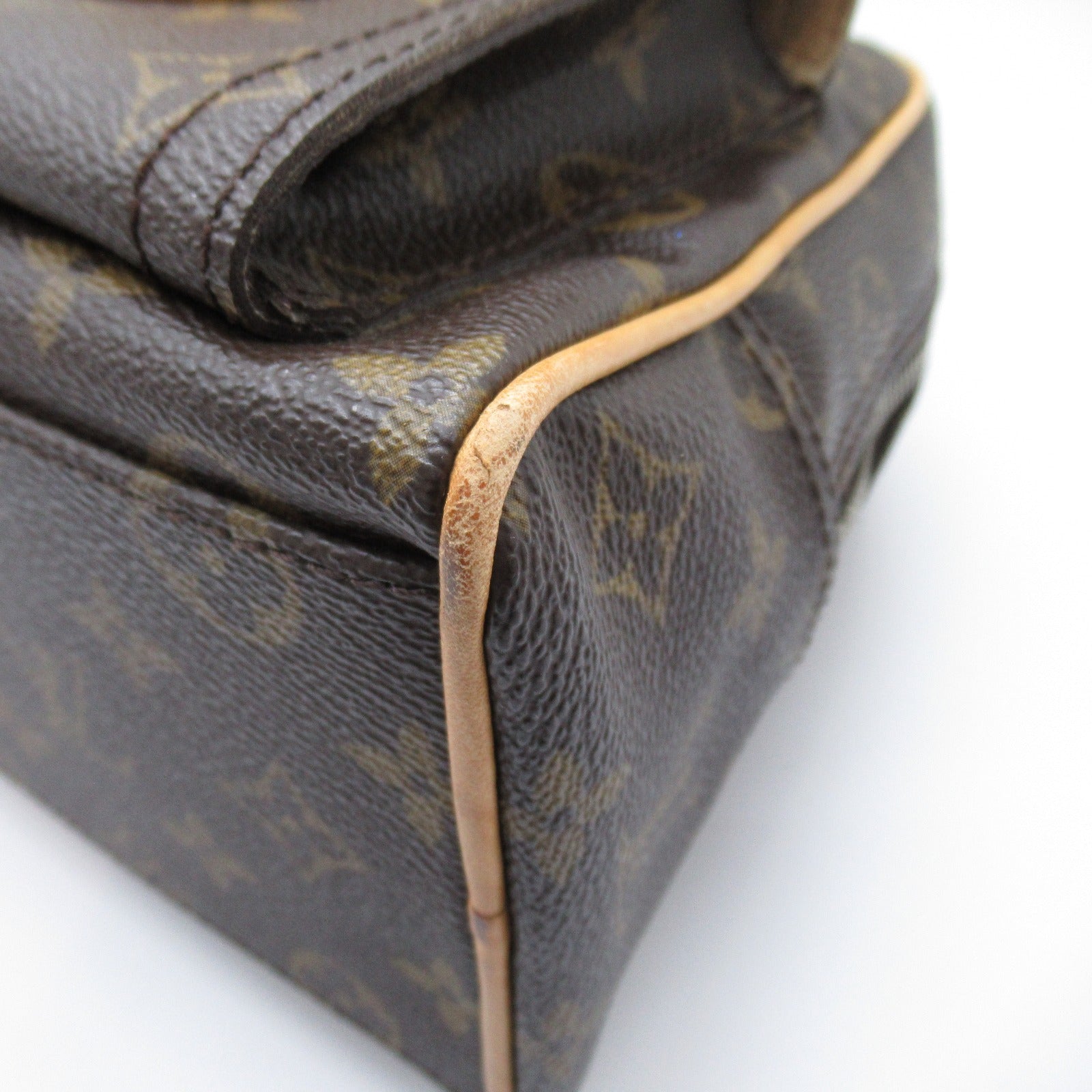 LOUIS VUITTON Monogram Manhattan PM金扣手挽袋啡色