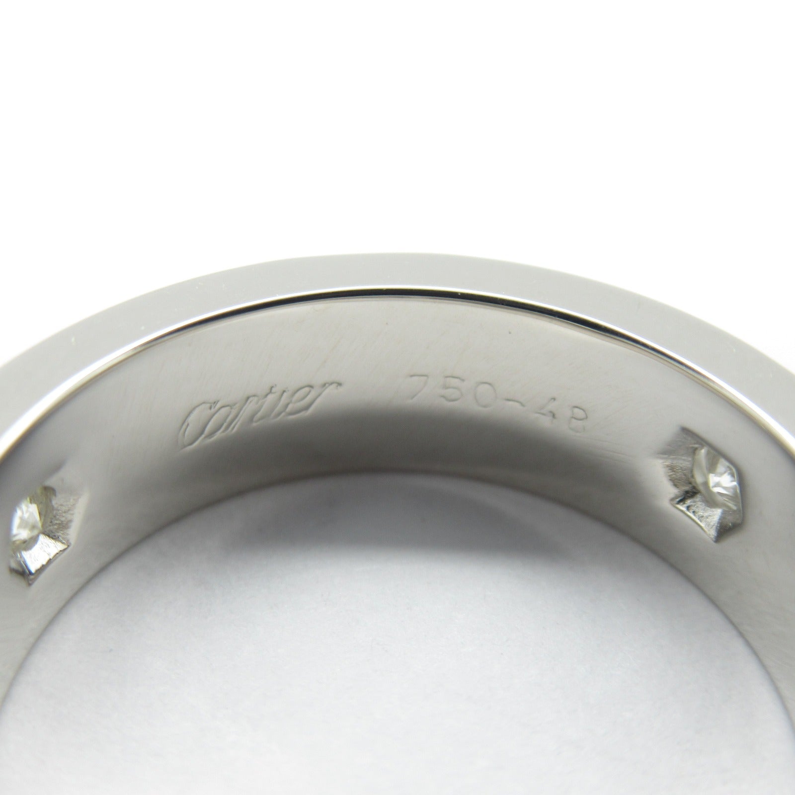 CARTIER 【激減優惠】18K白金Love Ring 3 Diamonds鑽石戒指Cartier#48/US#4.5
