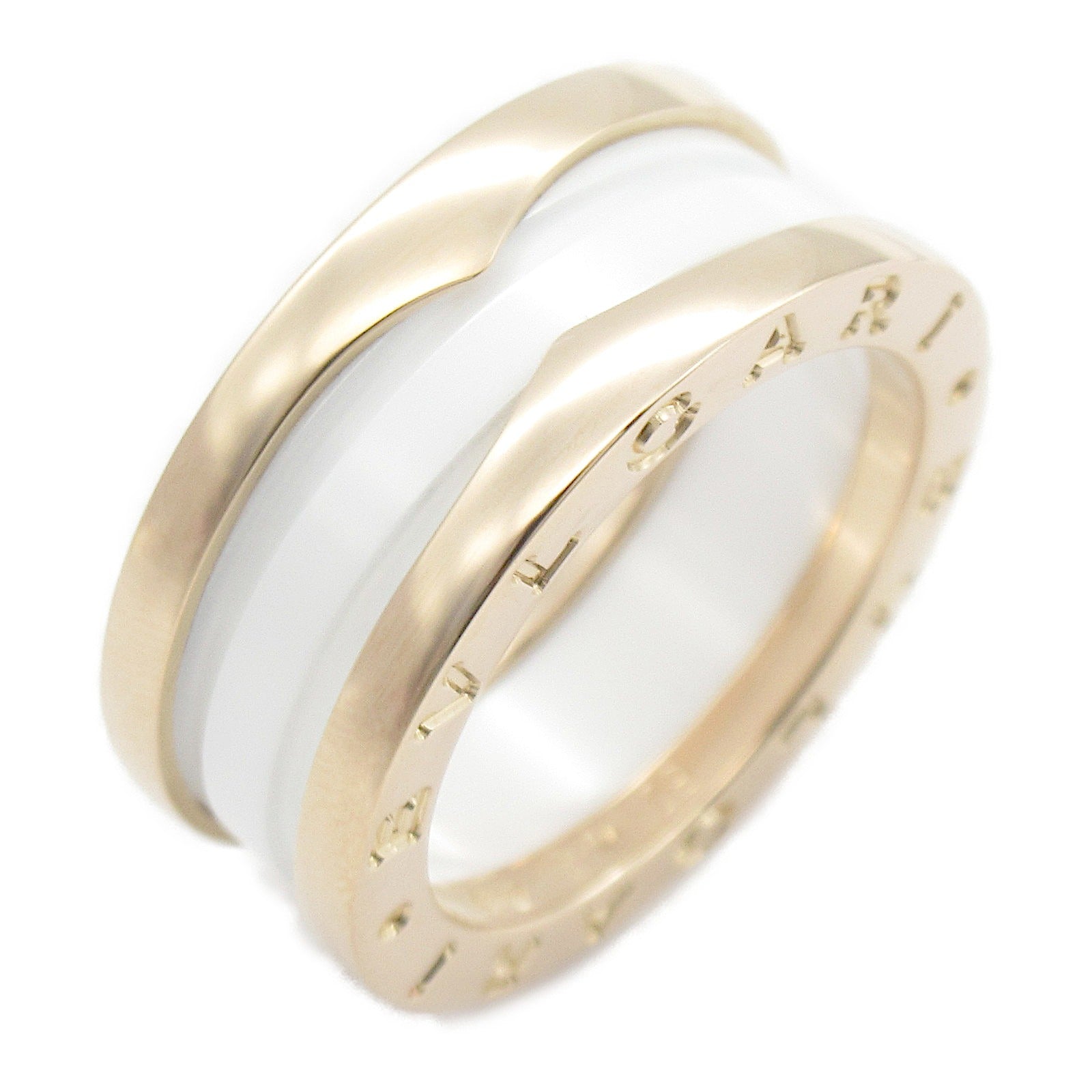 BVLGARI 18K玫瑰金/陶瓷B-zero1 Ring戒指Bvlgari#50/US#5