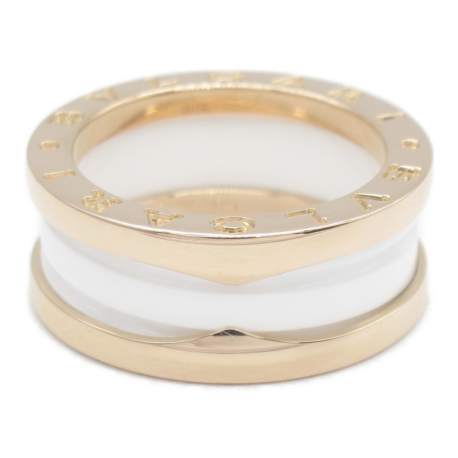 BVLGARI 18K玫瑰金/陶瓷B-zero1 Ring戒指Bvlgari#50/US#5