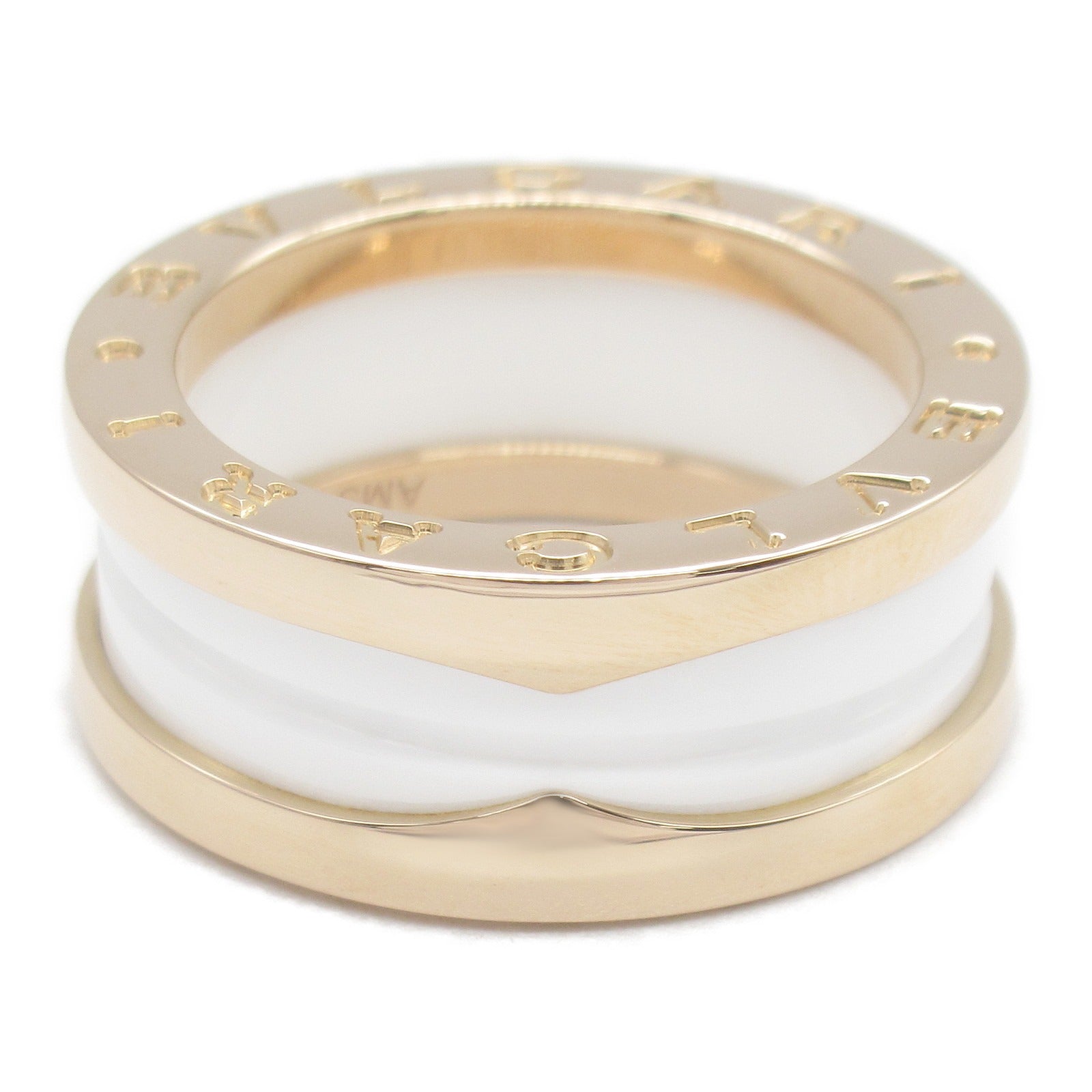 BVLGARI 18K玫瑰金/陶瓷B-zero1 Ring戒指Bvlgari#50/US#5