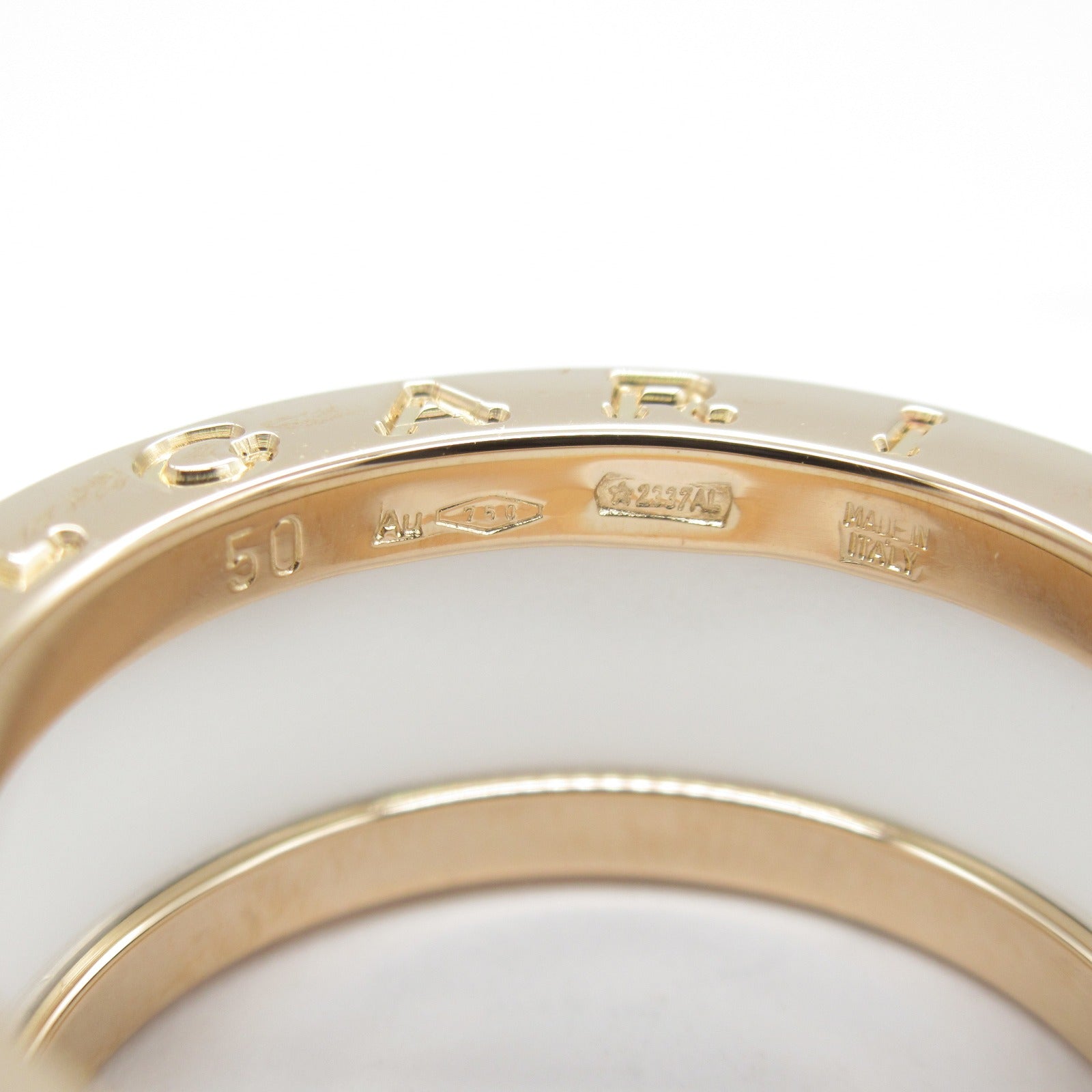 BVLGARI 18K玫瑰金/陶瓷B-zero1 Ring戒指Bvlgari#50/US#5