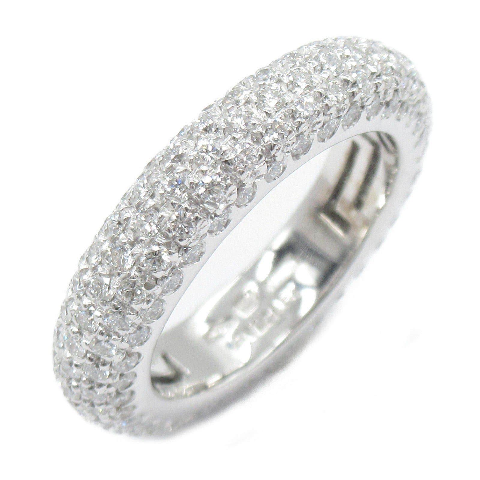 BVLGARI 18K白金Full Eternity Pave Diamond Ring鑽石戒指US#5