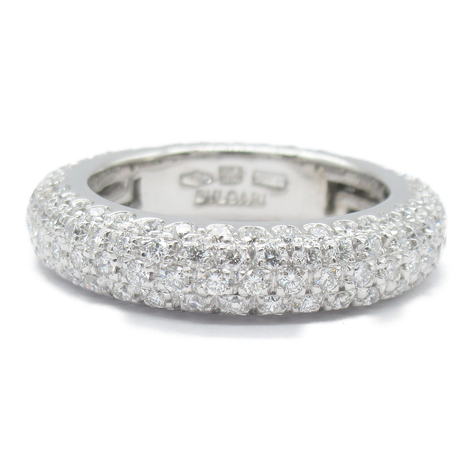 BVLGARI 18K白金Full Eternity Pave Diamond Ring鑽石戒指US#5