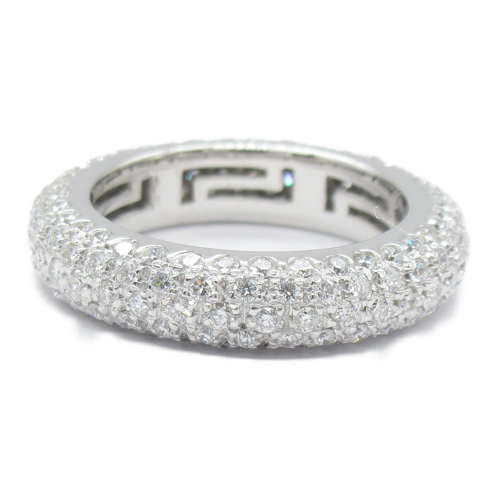 BVLGARI 18K白金Full Eternity Pave Diamond Ring鑽石戒指US#5