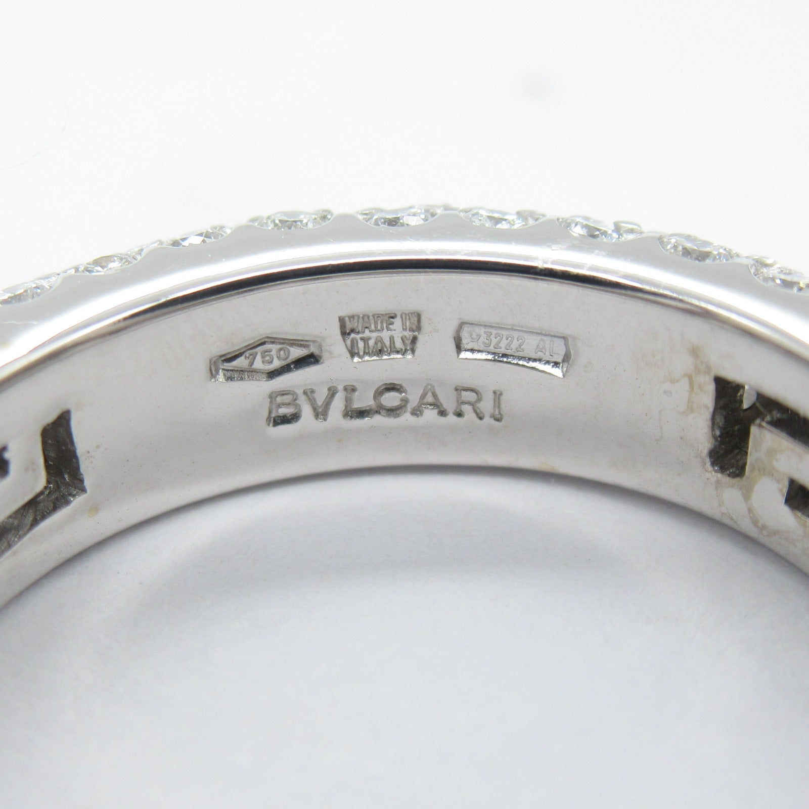 BVLGARI 18K白金Full Eternity Pave Diamond Ring鑽石戒指US#5