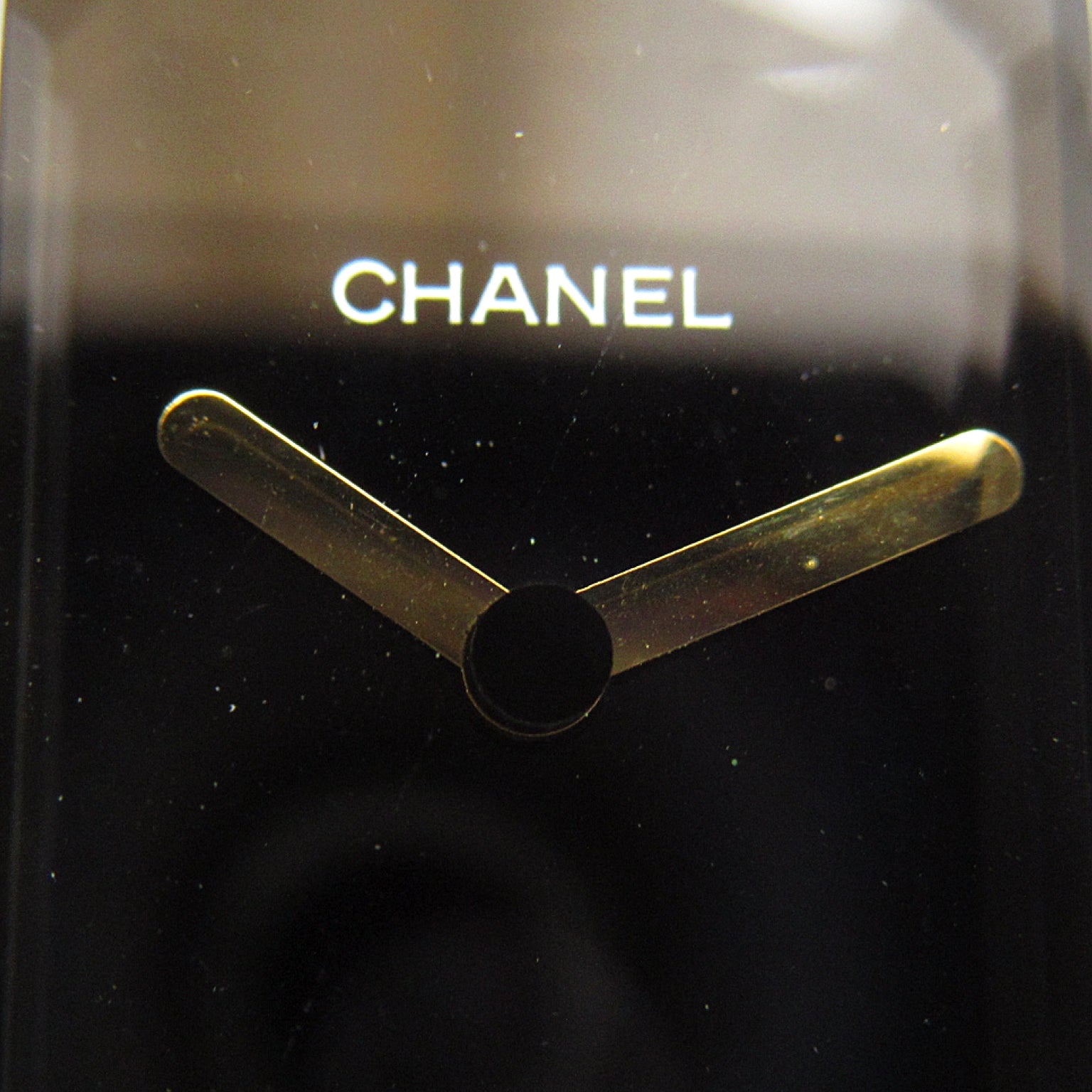 CHANEL Premiere L鍍金/皮革手錶石英機芯黑色
