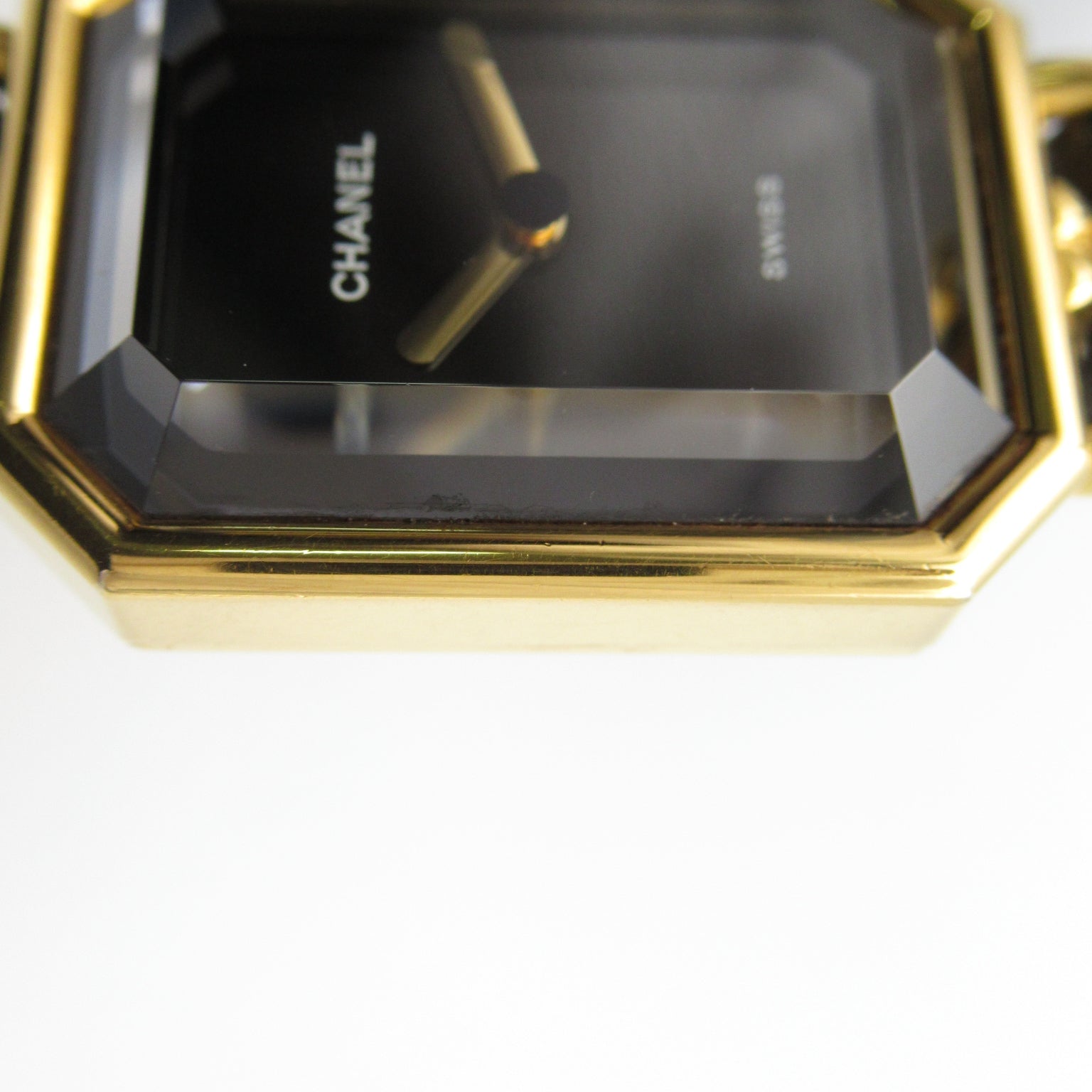 CHANEL Premiere M鍍金/皮革帶手錶石英機芯黑色