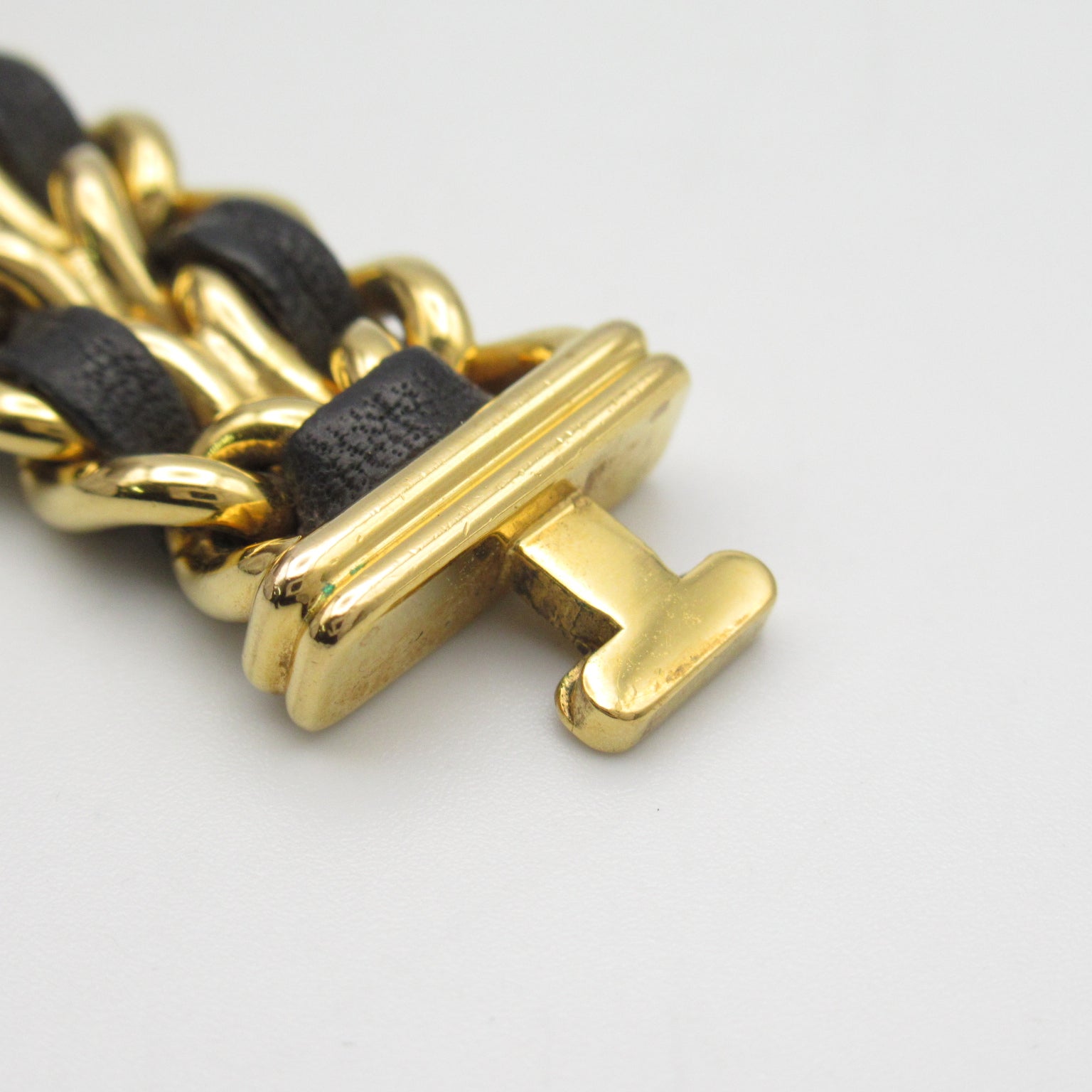 CHANEL Premiere M鍍金/皮革帶手錶石英機芯黑色