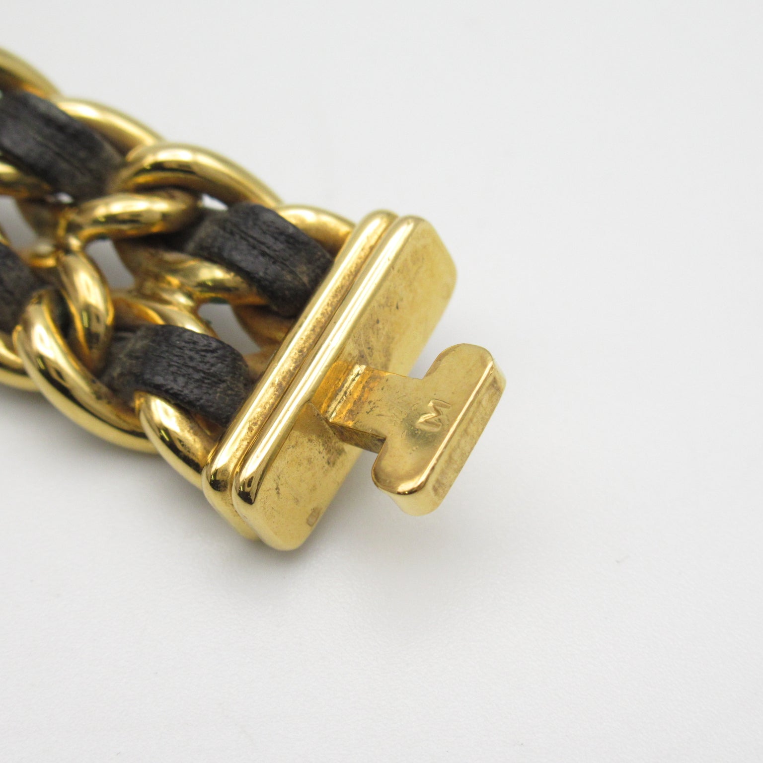 CHANEL Premiere M鍍金/皮革帶手錶石英機芯黑色