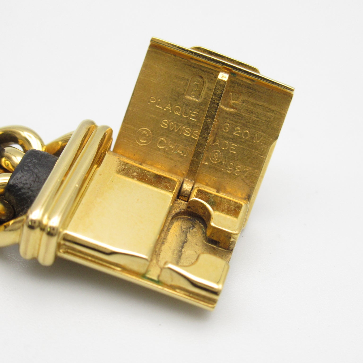 CHANEL Premiere M鍍金/皮革帶手錶石英機芯黑色
