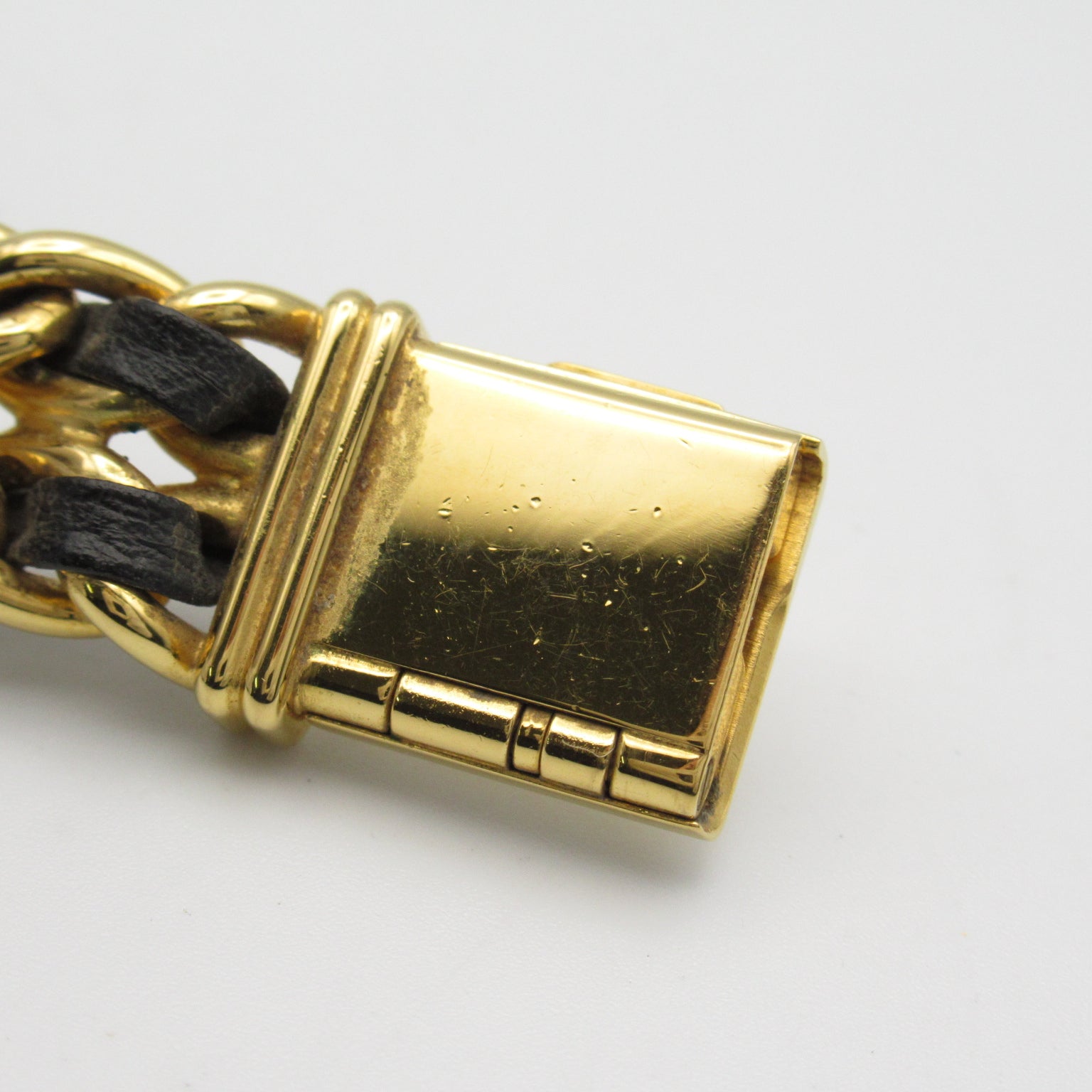 CHANEL Premiere M鍍金/皮革帶手錶石英機芯黑色