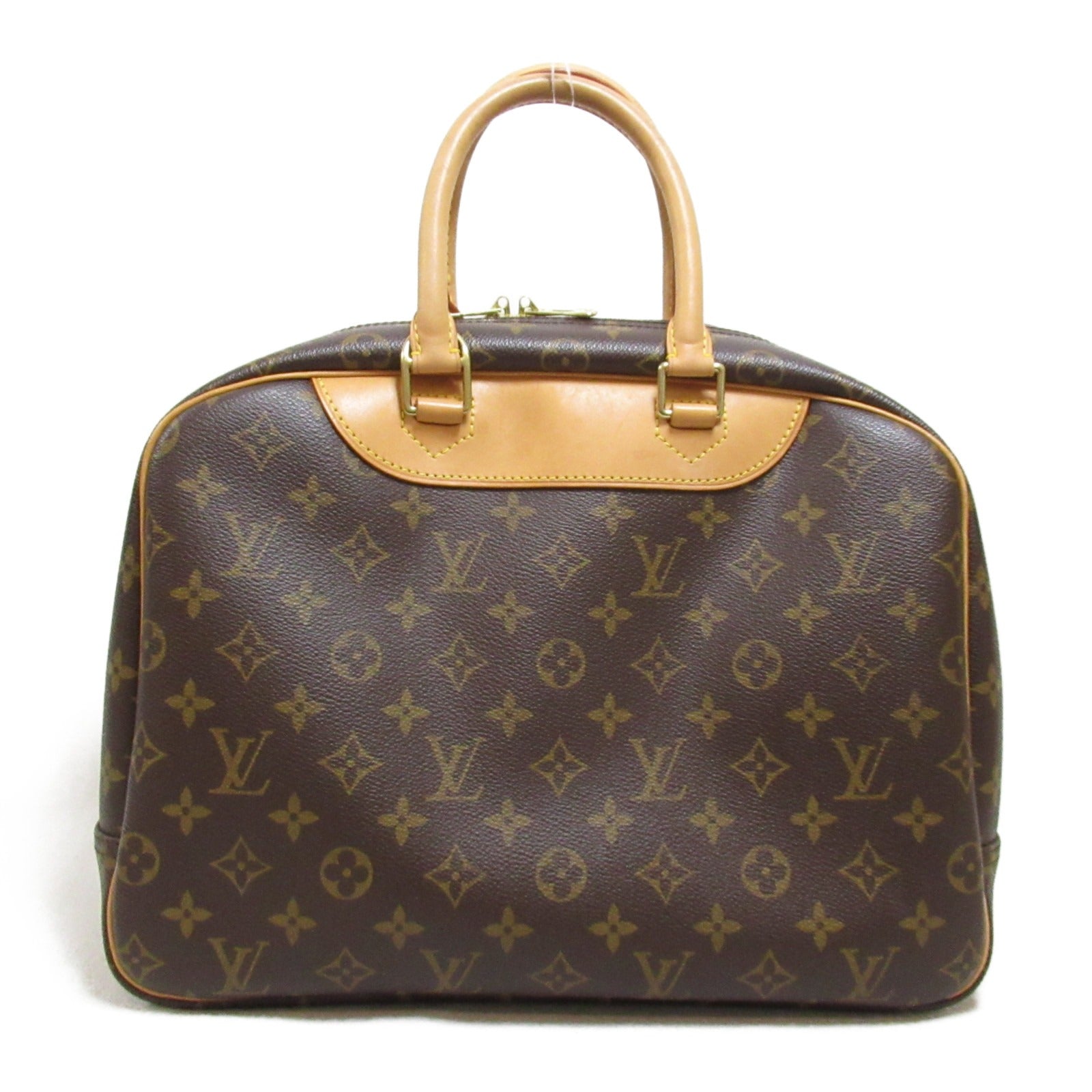 LOUIS VUITTON Monogram Deauville金扣手挽袋啡色