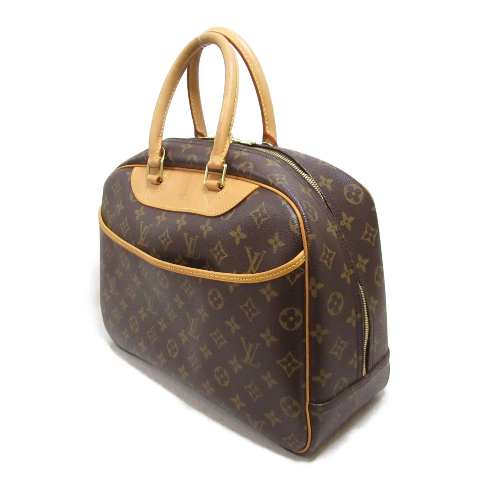 LOUIS VUITTON Monogram Deauville金扣手挽袋啡色