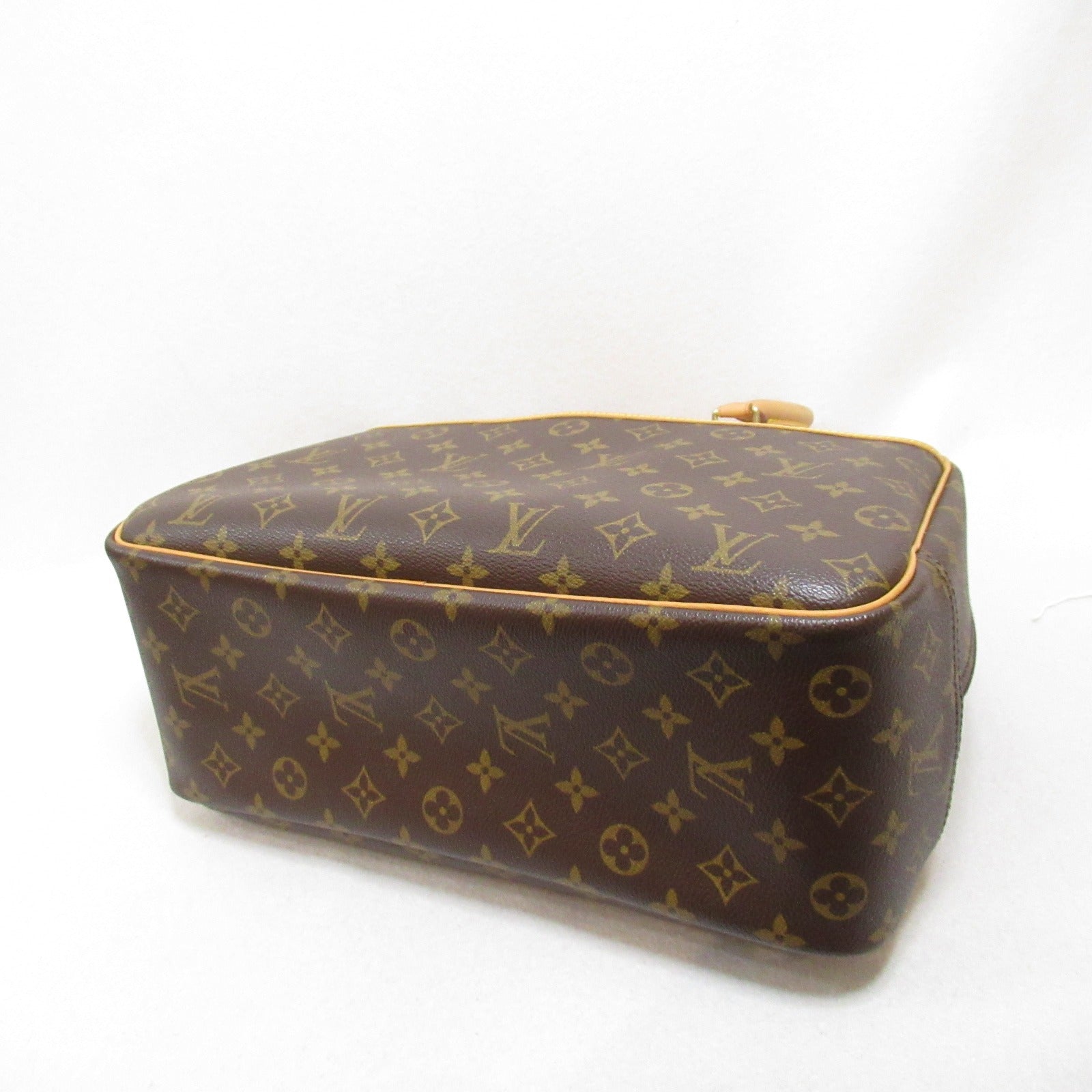 LOUIS VUITTON Monogram Deauville金扣手挽袋啡色