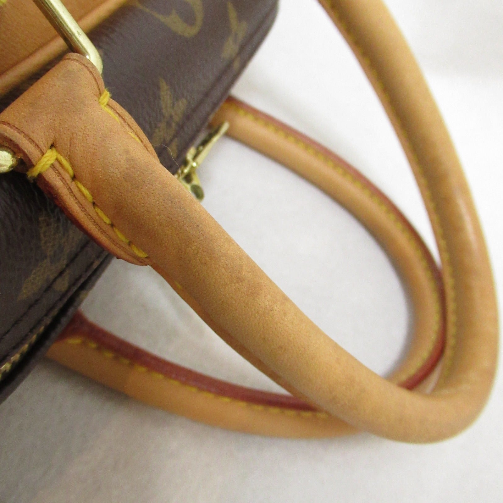 LOUIS VUITTON Monogram Deauville金扣手挽袋啡色
