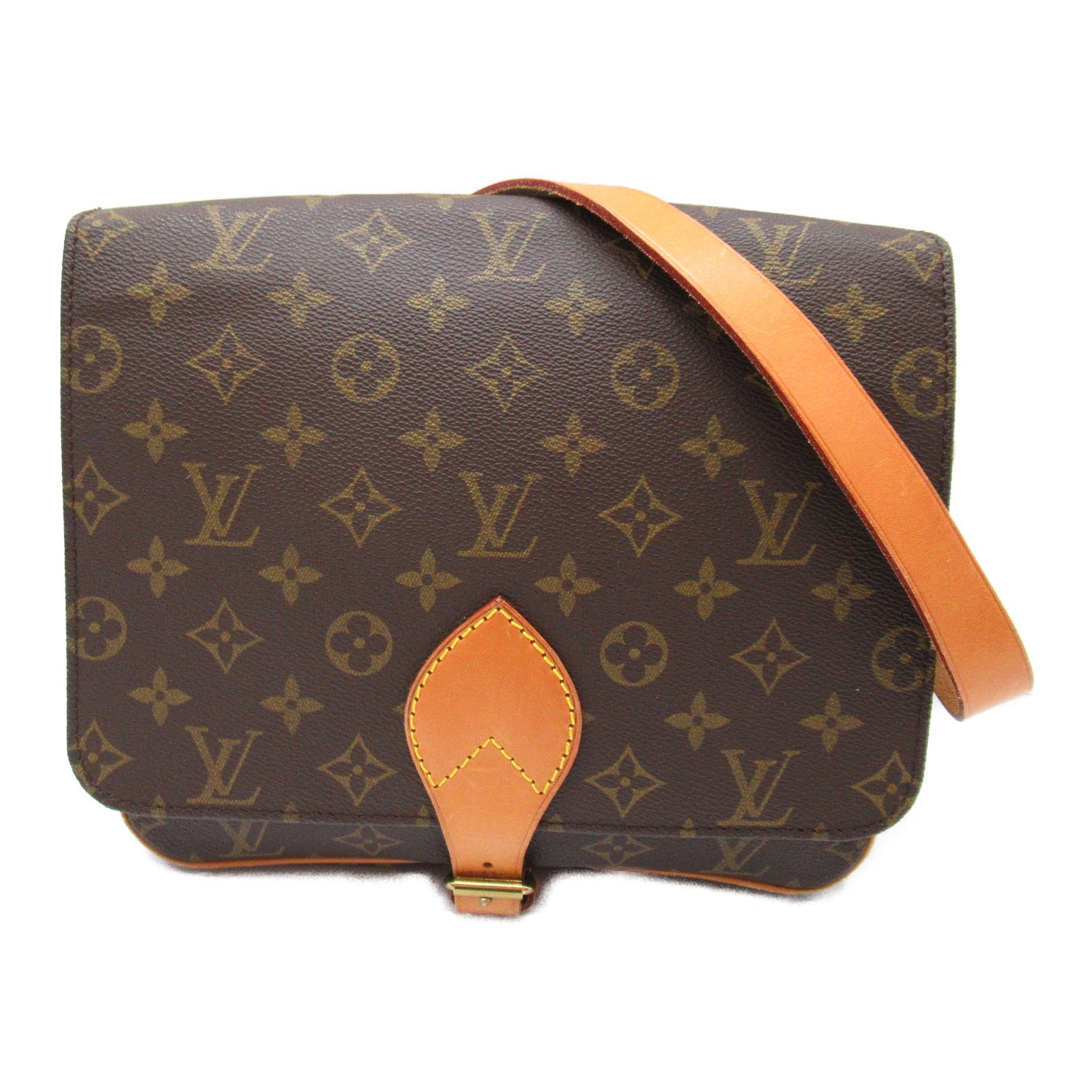 LOUIS VUITTON Monogram Cartouchiere GM金扣肩背袋啡色