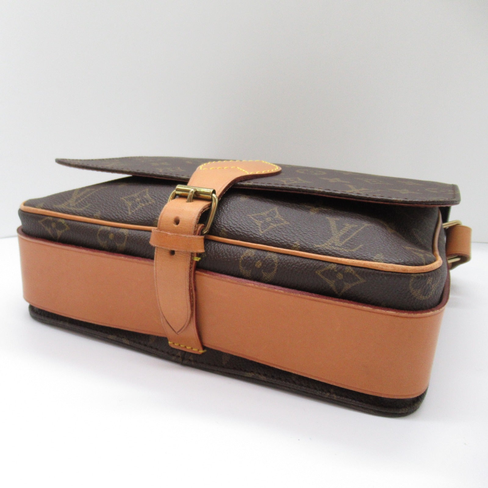 LOUIS VUITTON Monogram Cartouchiere GM金扣肩背袋啡色