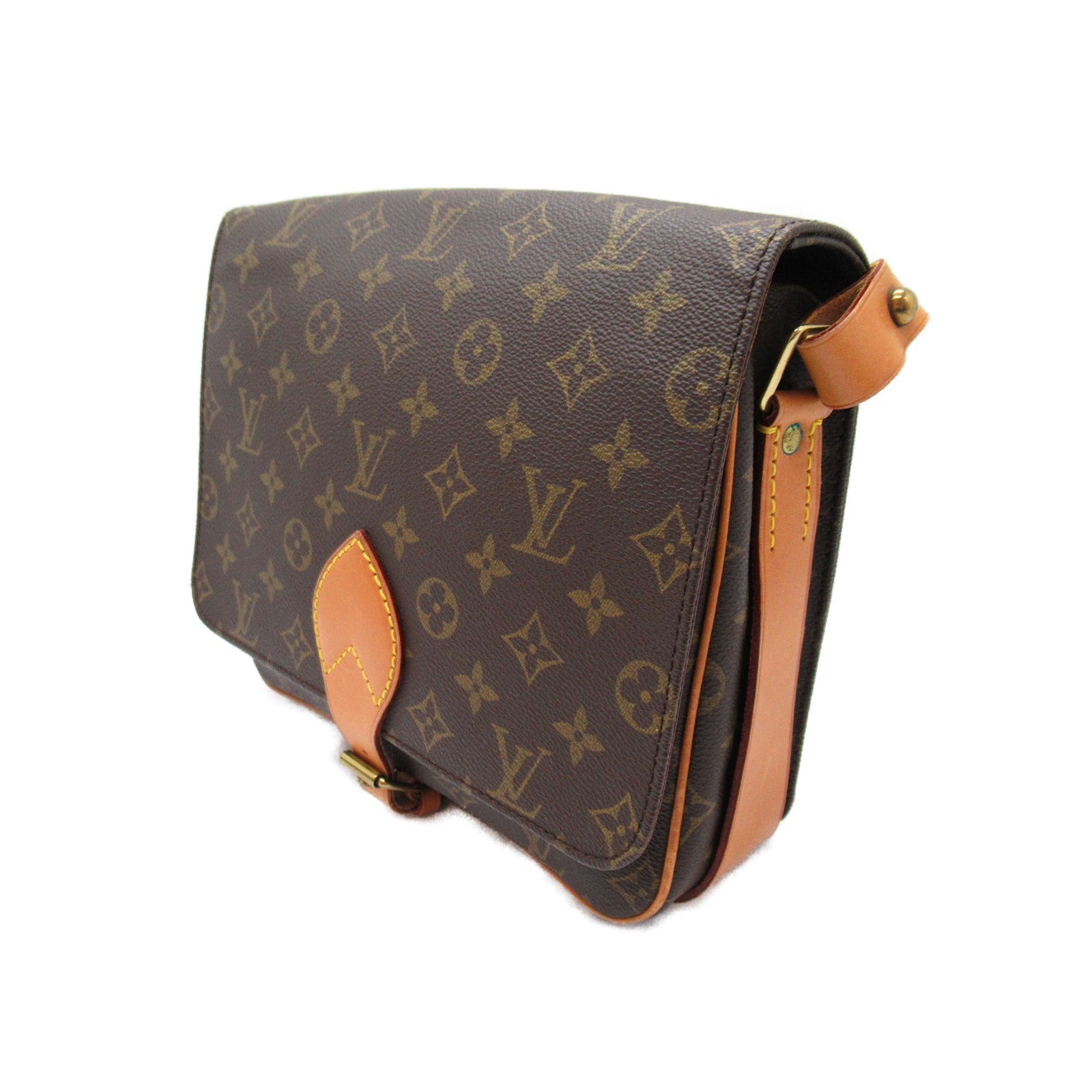 LOUIS VUITTON Monogram Cartouchiere GM金扣肩背袋啡色