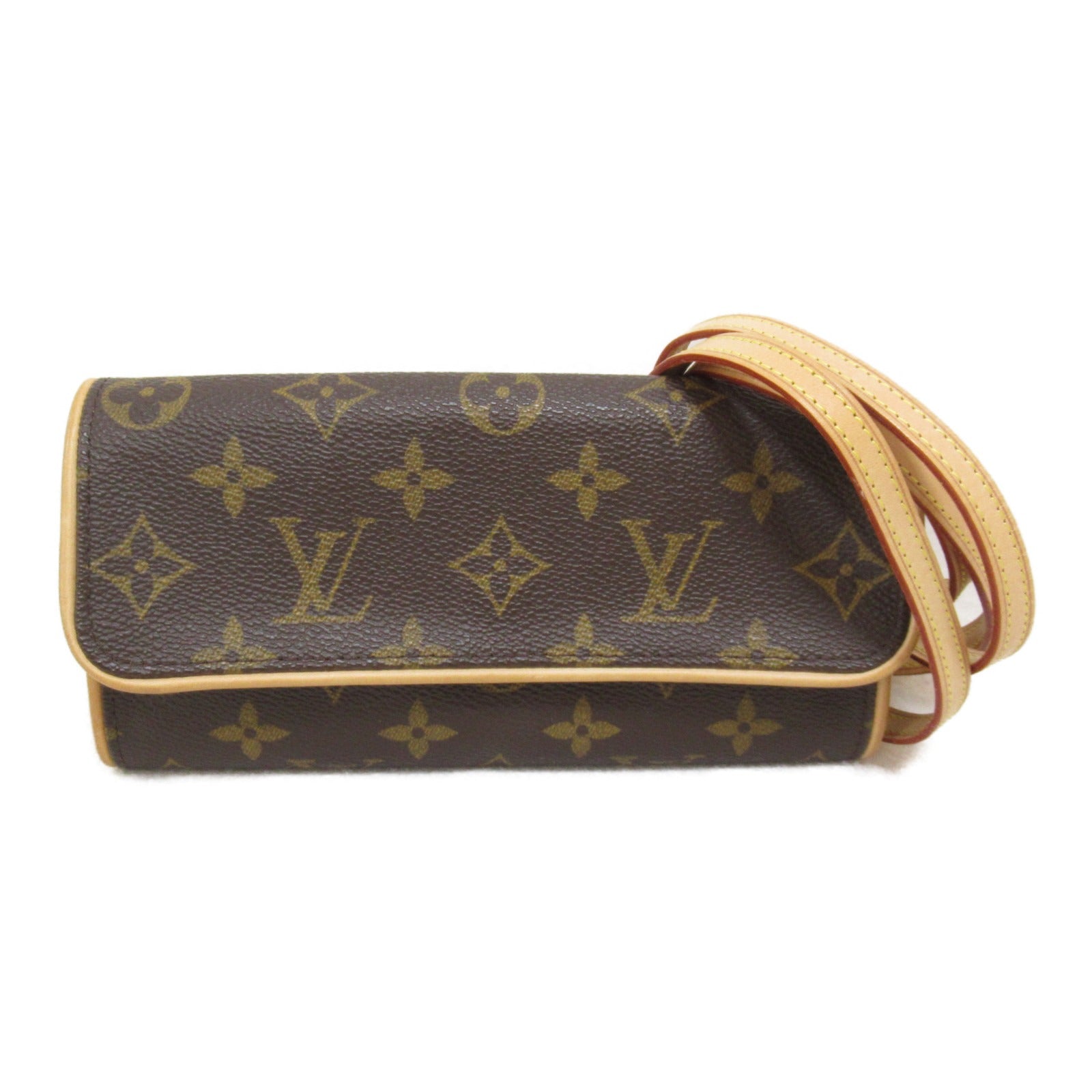 LOUIS VUITTON Monogram Pochette Twin PM金扣肩背袋啡色