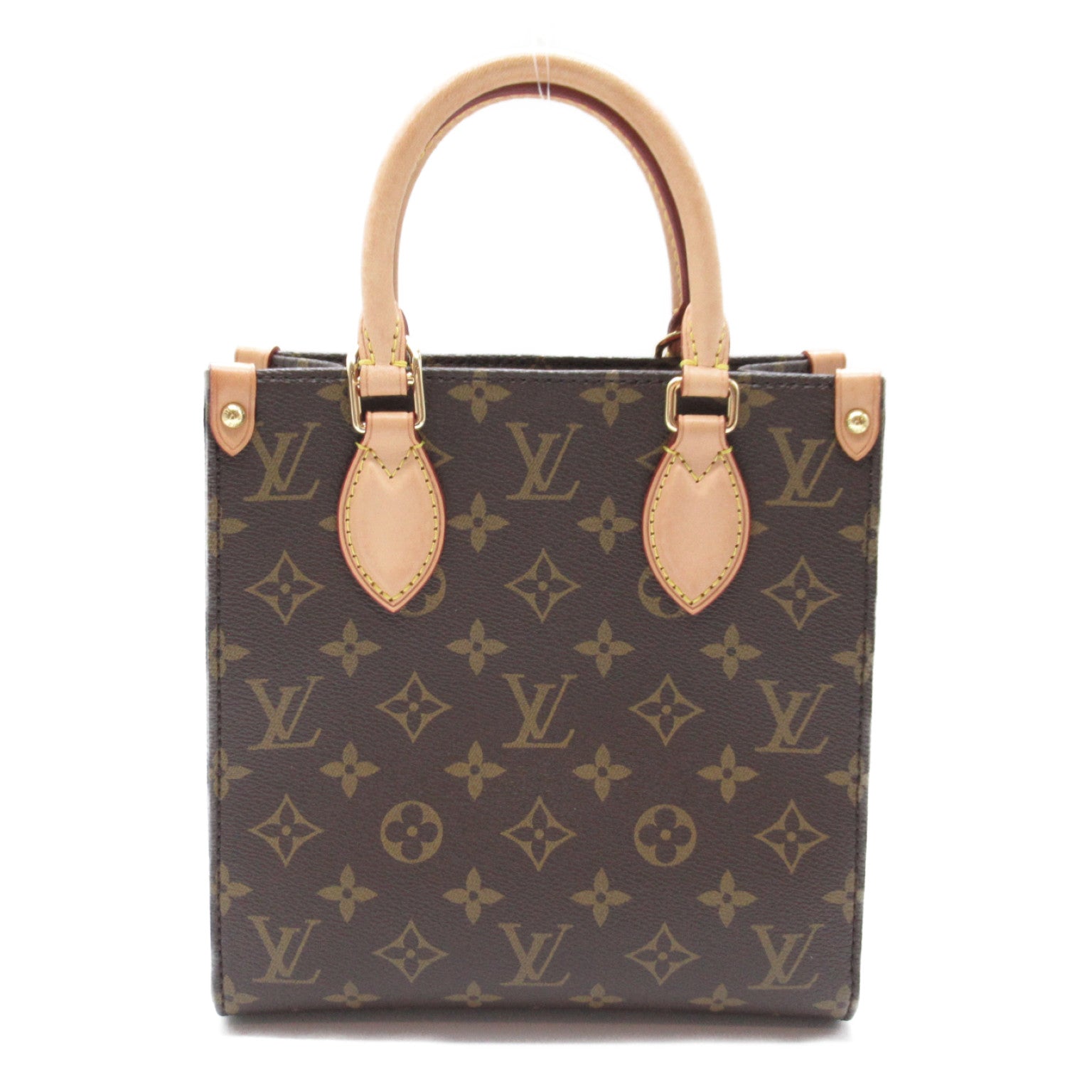 LOUIS VUITTON Monogram Sac Plat BB金扣手挽肩背兩用袋啡色