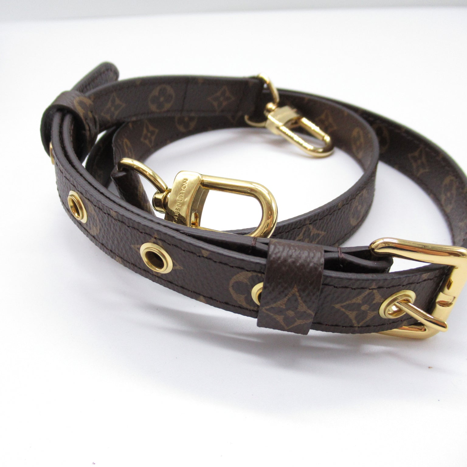 LOUIS VUITTON Monogram Sac Plat BB金扣手挽肩背兩用袋啡色