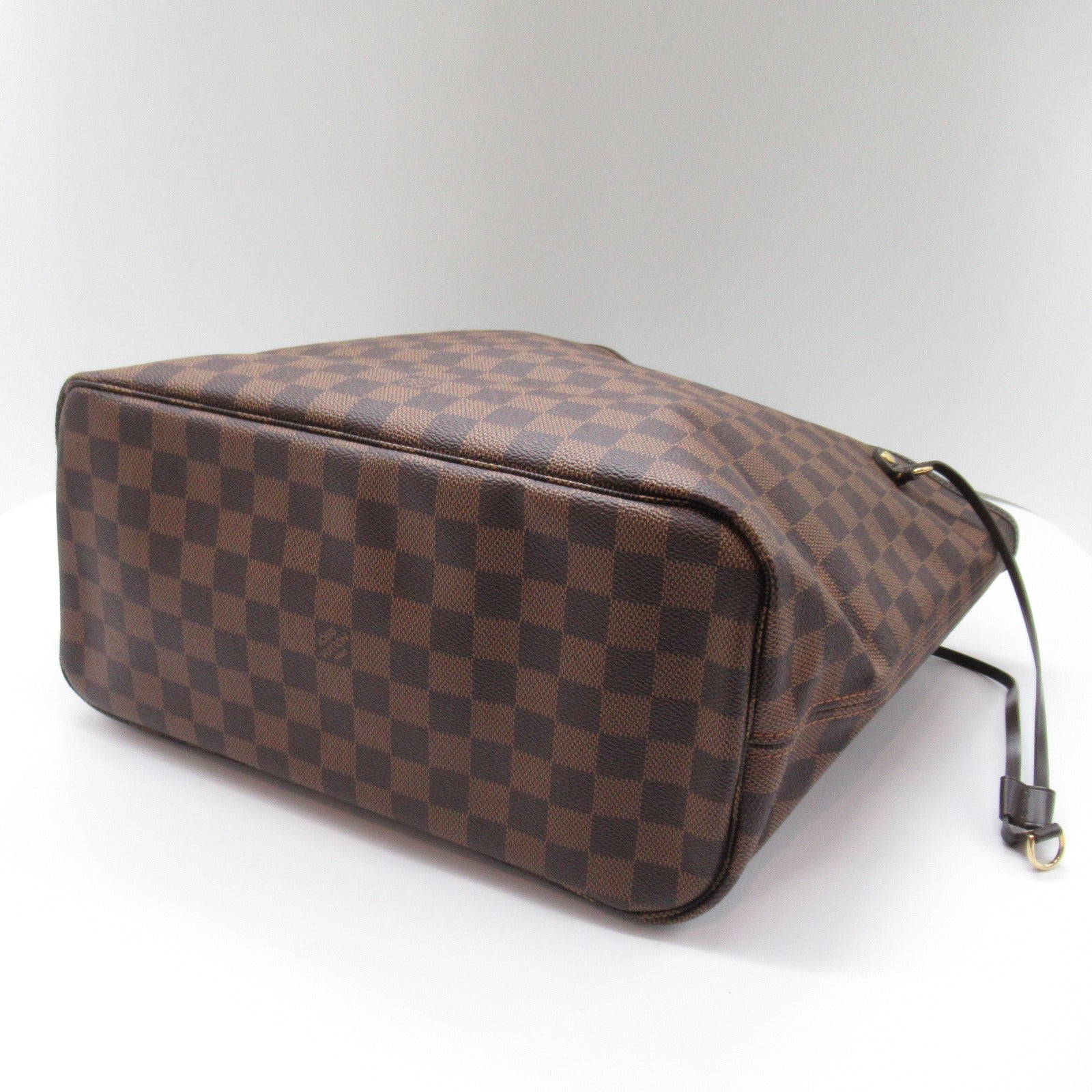 LOUIS VUITTON Damier Neverfull MM金扣手挽袋啡色