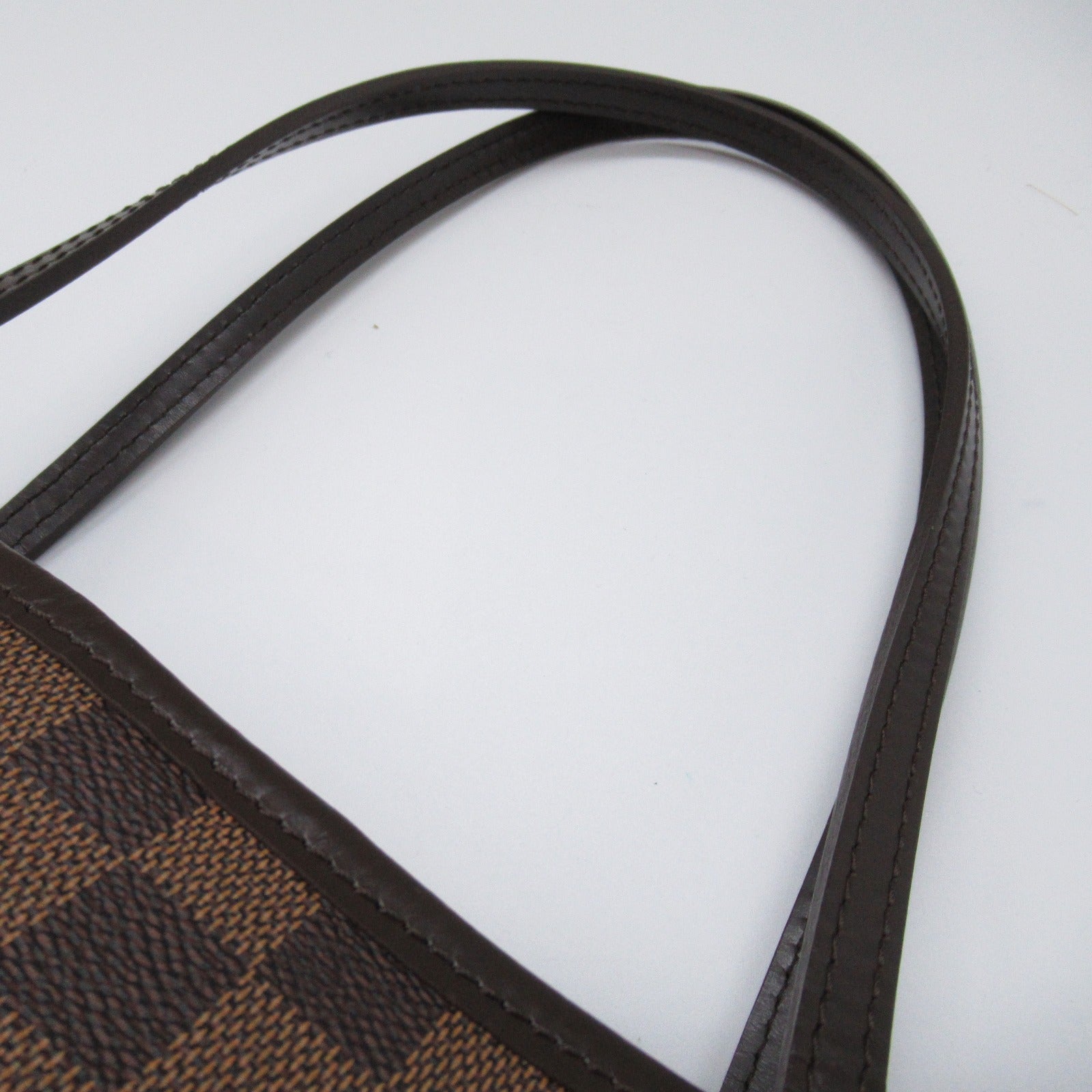 LOUIS VUITTON Damier Neverfull MM金扣手挽袋啡色