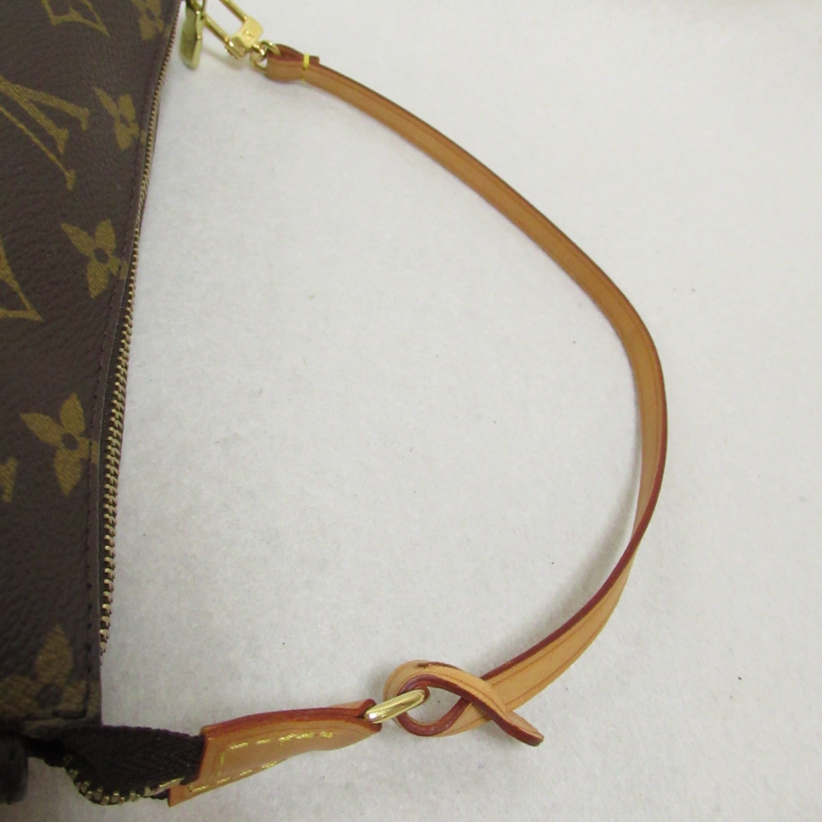 LOUIS VUITTON Monogram Pochette Accessories金扣手拿包啡色
