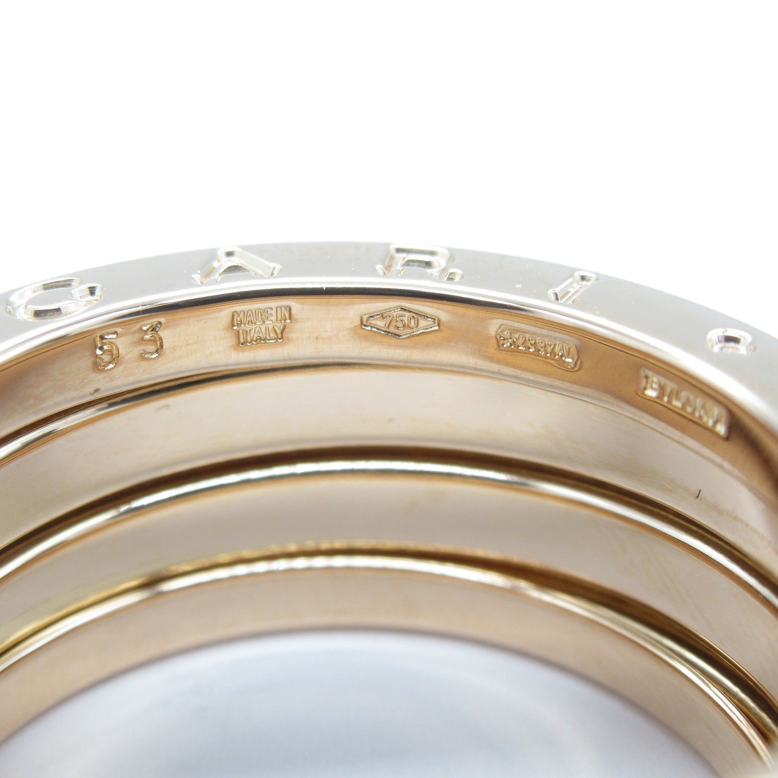 BVLGARI 18K玫瑰金B-zero1 3 Band Ring戒指Bvlgari#53/US#6.25