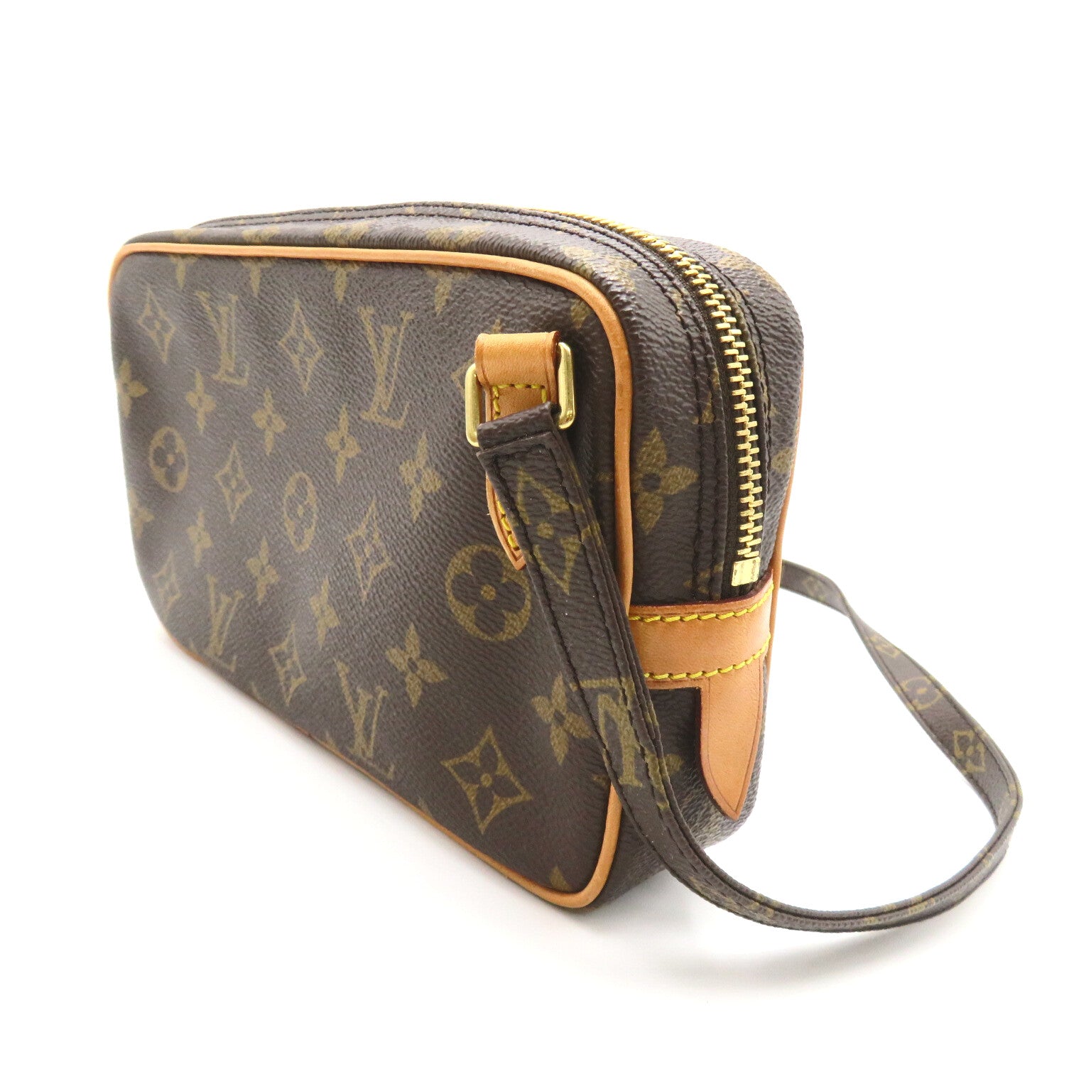 LOUIS VUITTON Monogram Pochette Marly Bando金扣肩背袋啡色