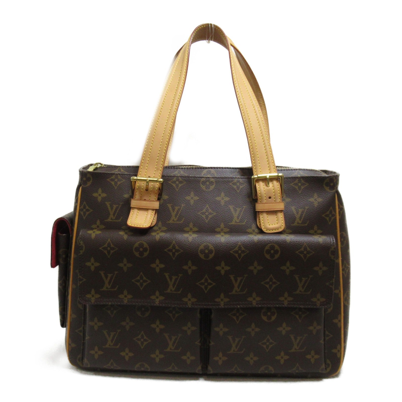 LOUIS VUITTON Monogram Multipli Cite金扣肩背袋棕色