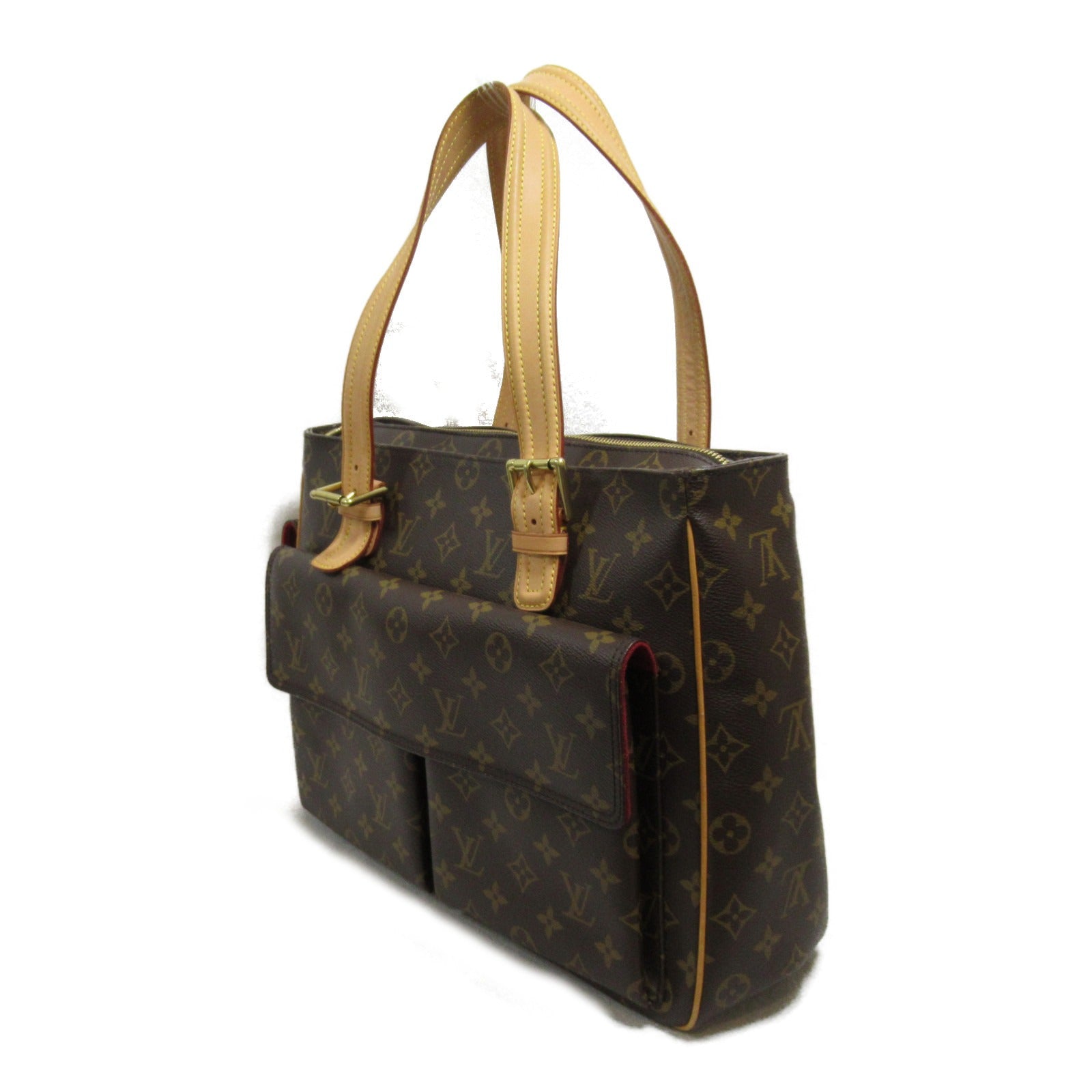 LOUIS VUITTON Monogram Multipli Cite金扣肩背袋棕色