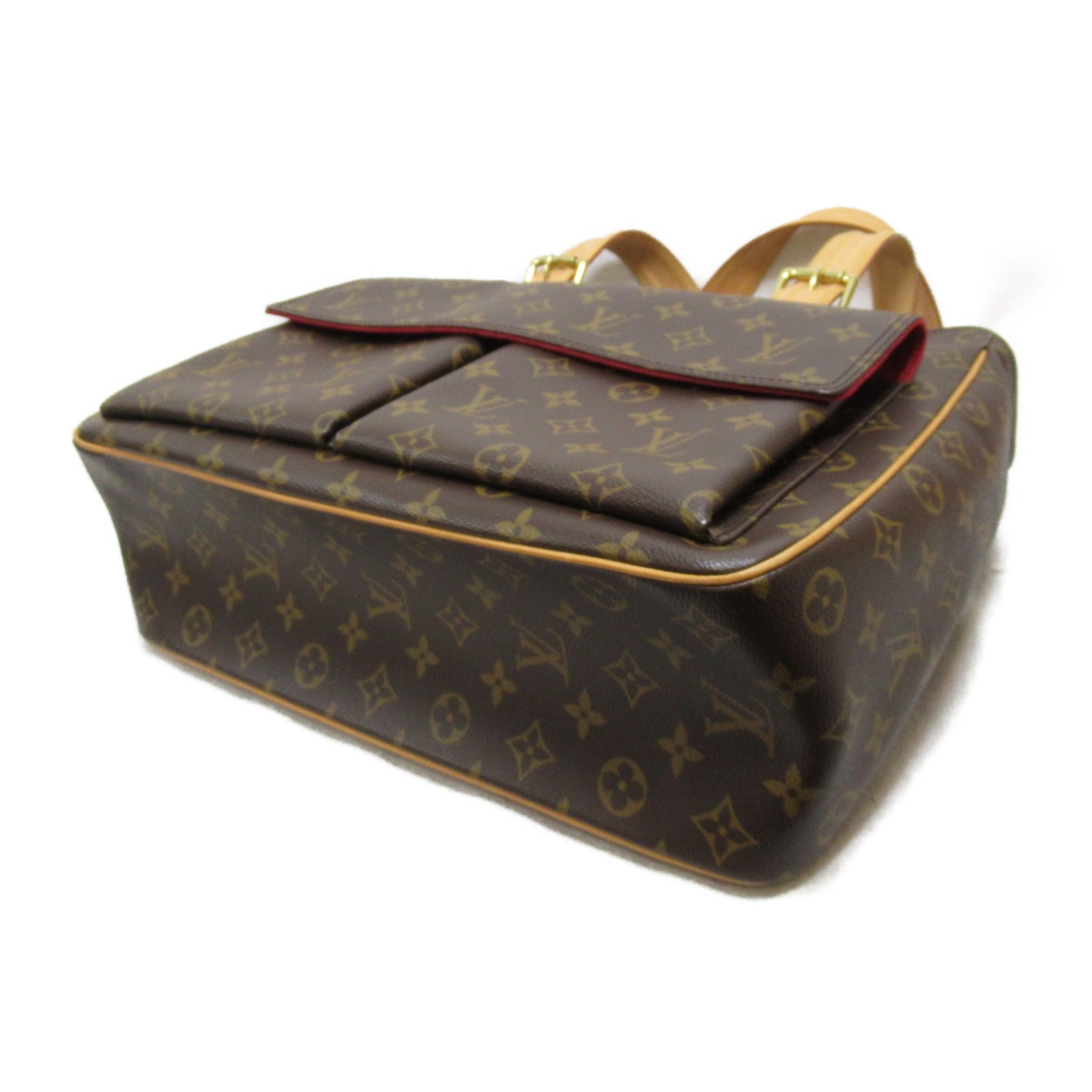 LOUIS VUITTON Monogram Multipli Cite金扣肩背袋棕色