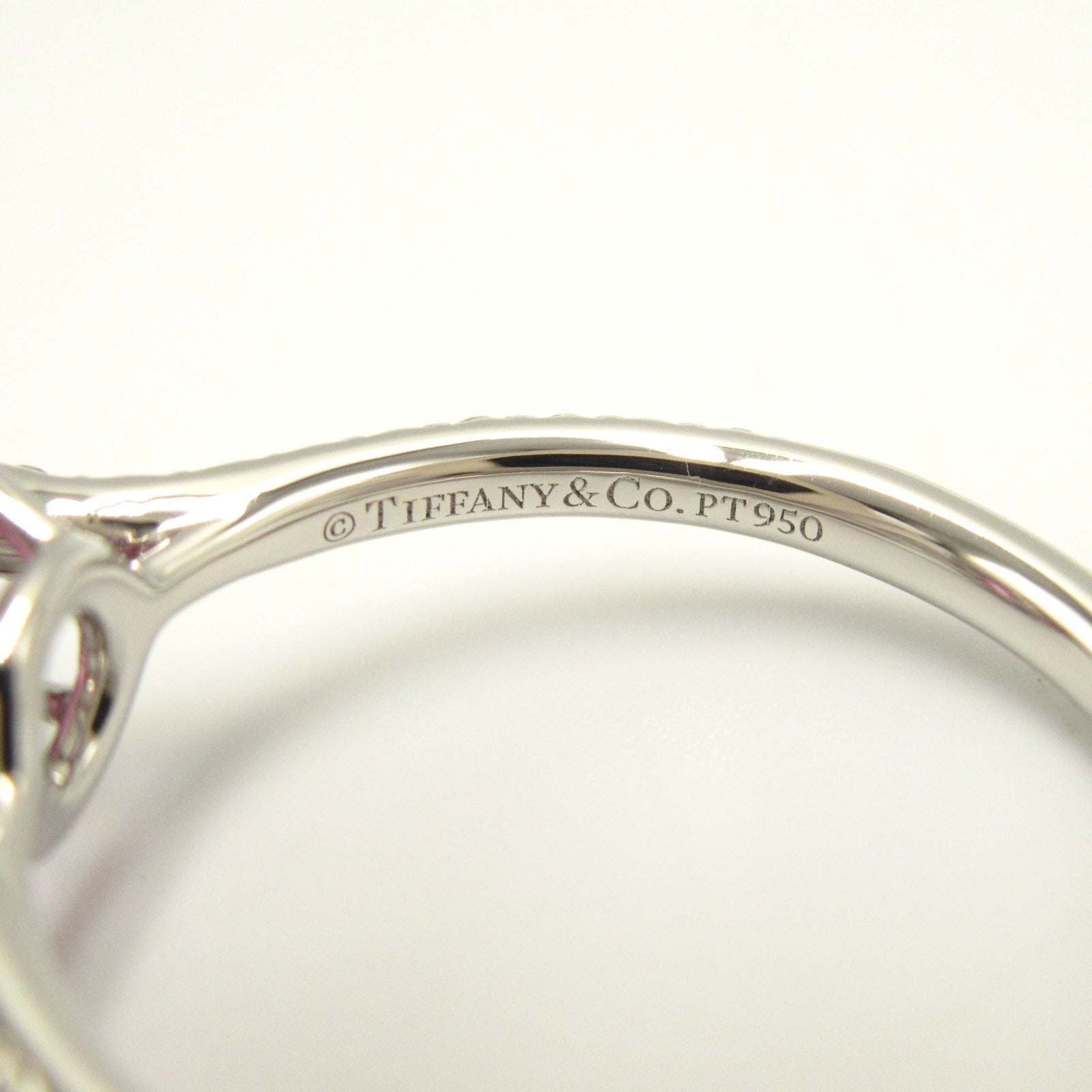 TIFFANY＆CO PT950鉑金Soleste Pink Sapphire Dia粉紅藍寶石/鑽石戒指US#6