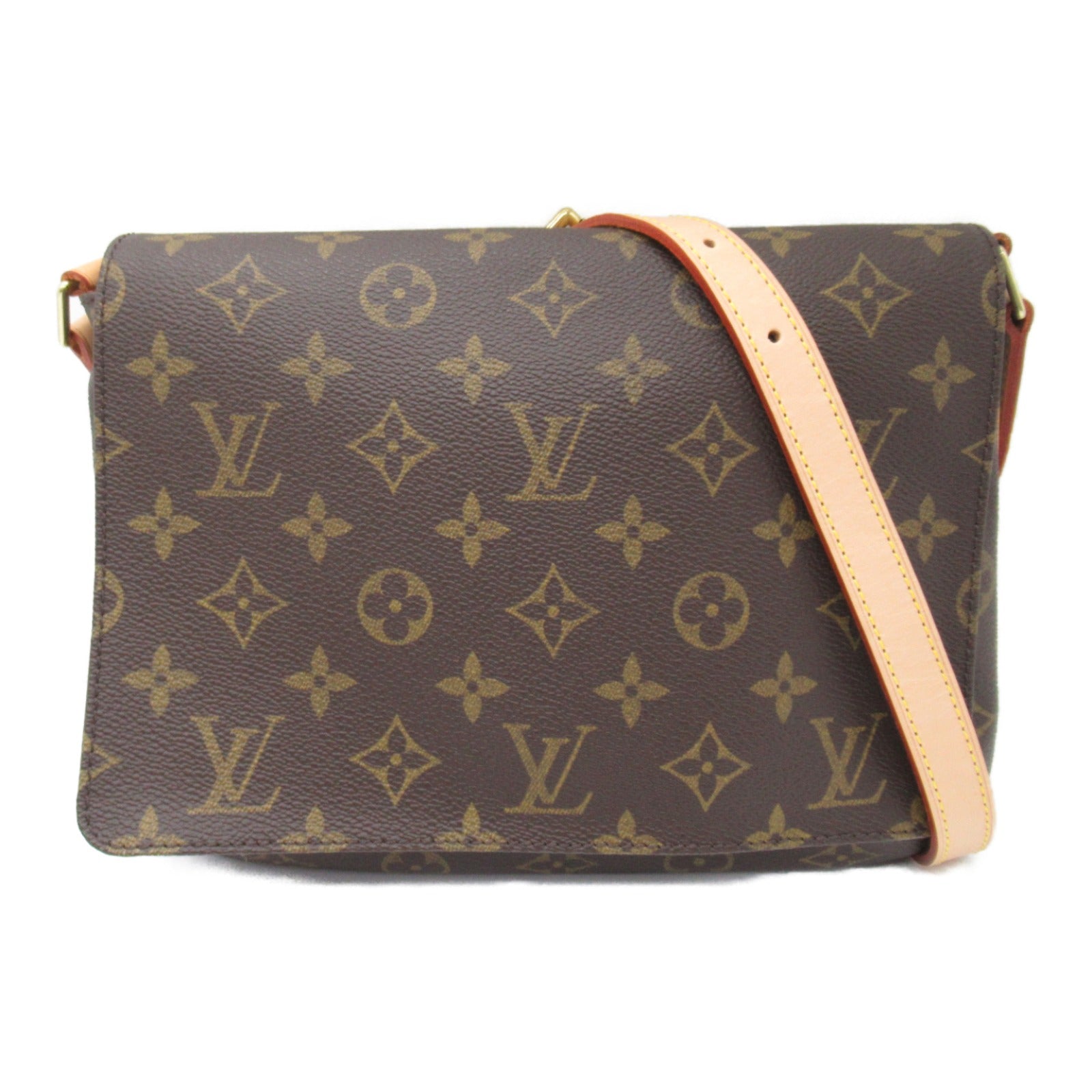 LOUIS VUITTON Monogram Musette Tango金扣肩背袋啡色