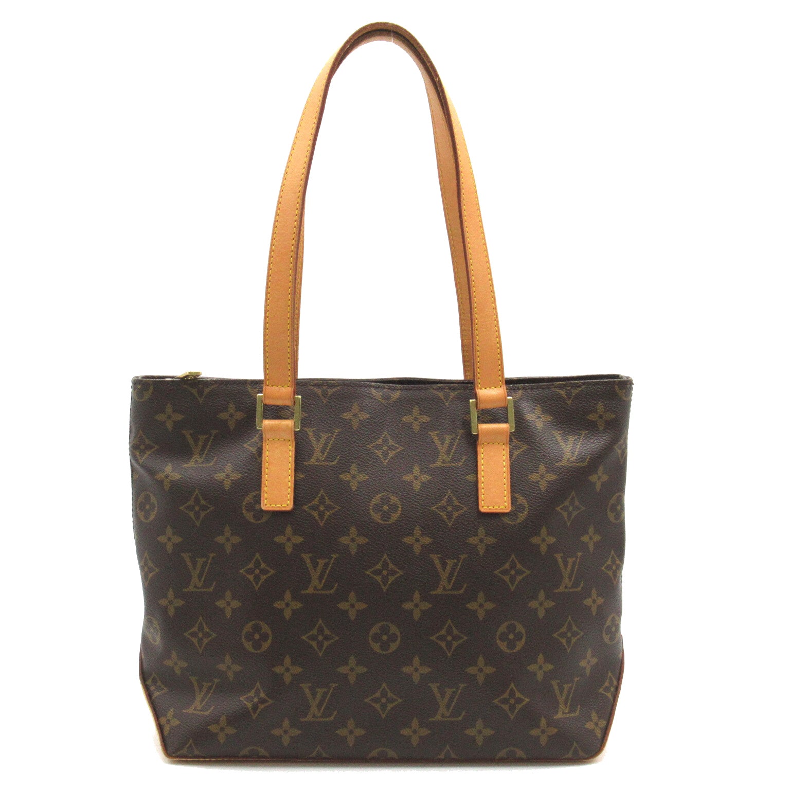 LOUIS VUITTON Monogram Cabas Piano金扣肩背袋/手挽袋啡色