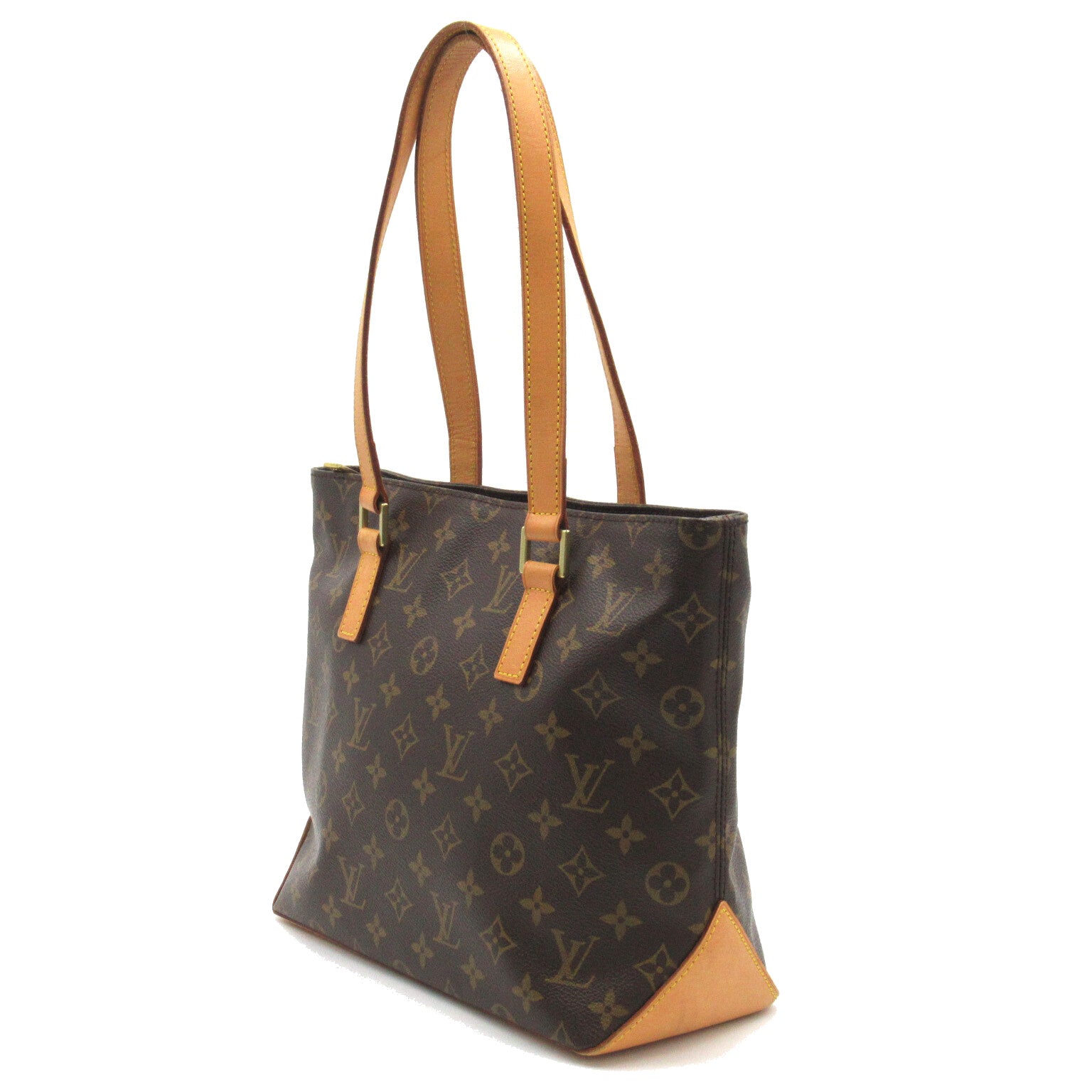 LOUIS VUITTON Monogram Cabas Piano金扣肩背袋/手挽袋啡色