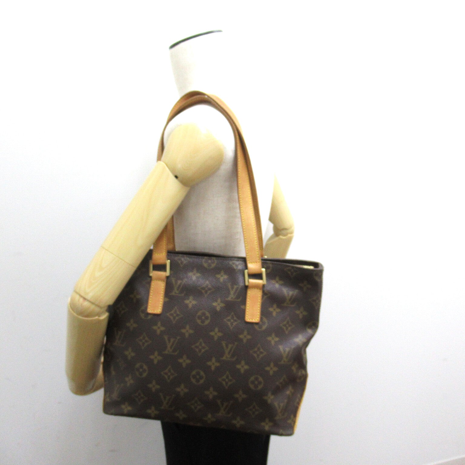 LOUIS VUITTON 【激減優惠】Monogram Cabas Piano金扣手挽袋啡色